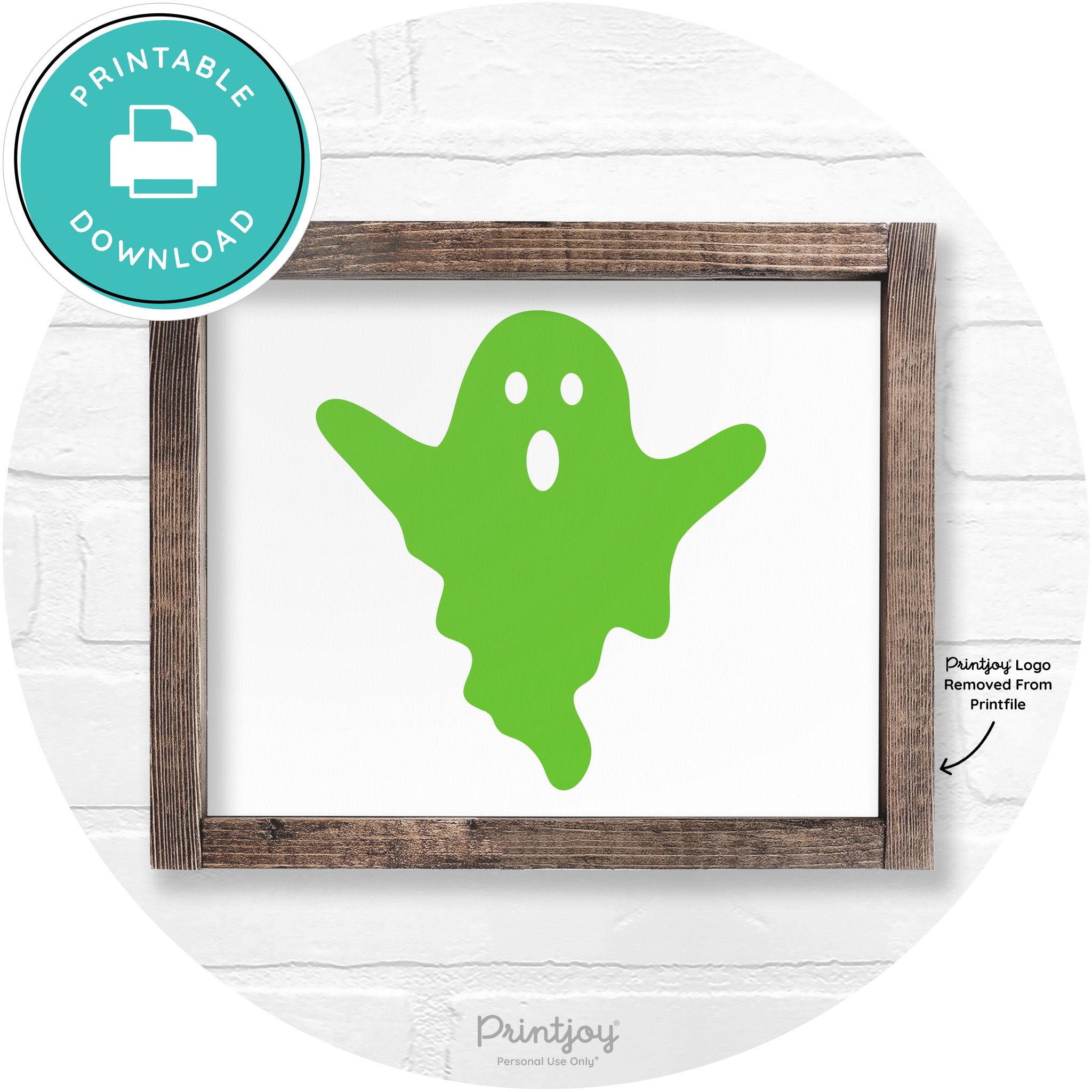 Halloween Cute Ghost Rustic Farmhouse Wall Art Free Printable