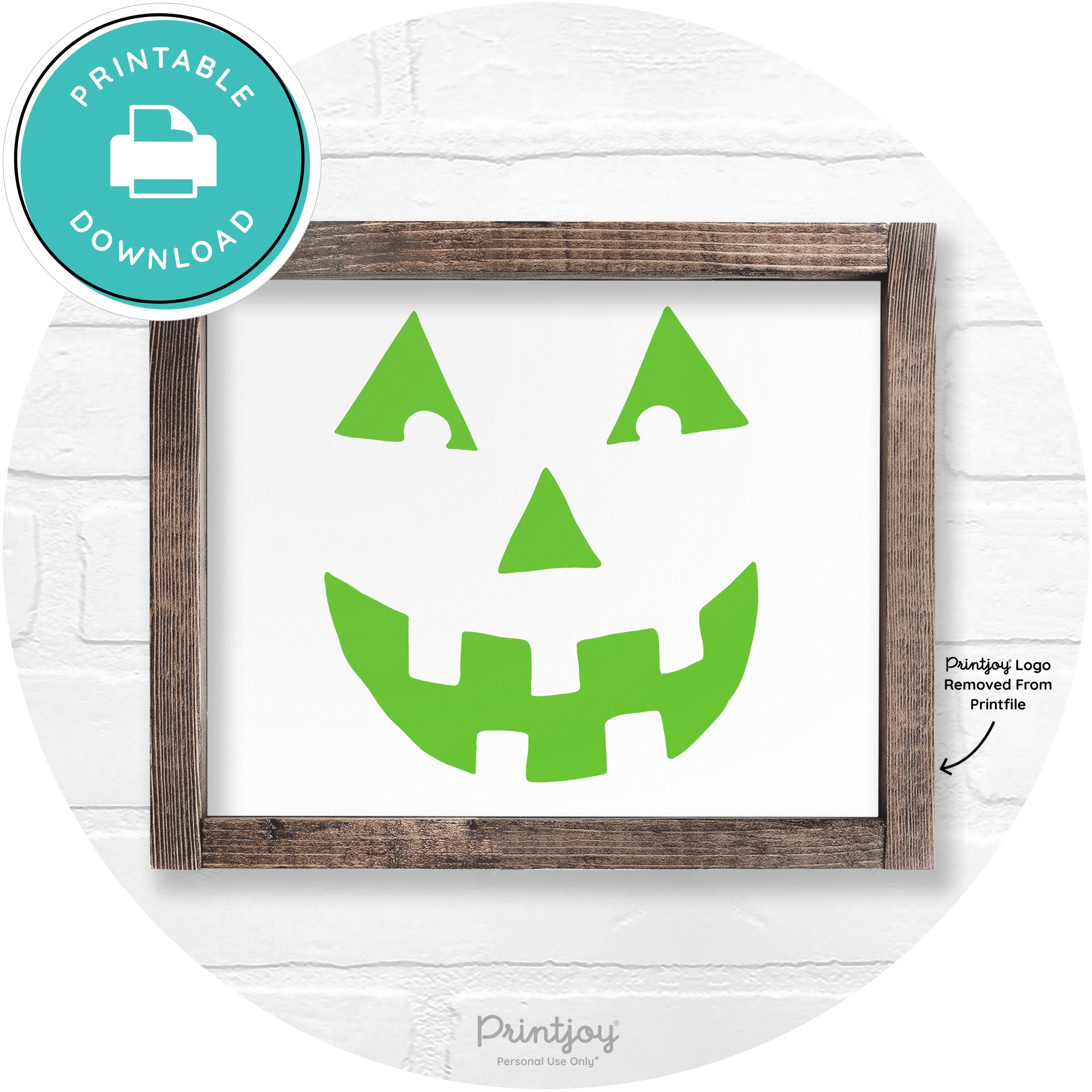 Jack O Lantern Halloween Rustic Farmhouse Wall Art Printable