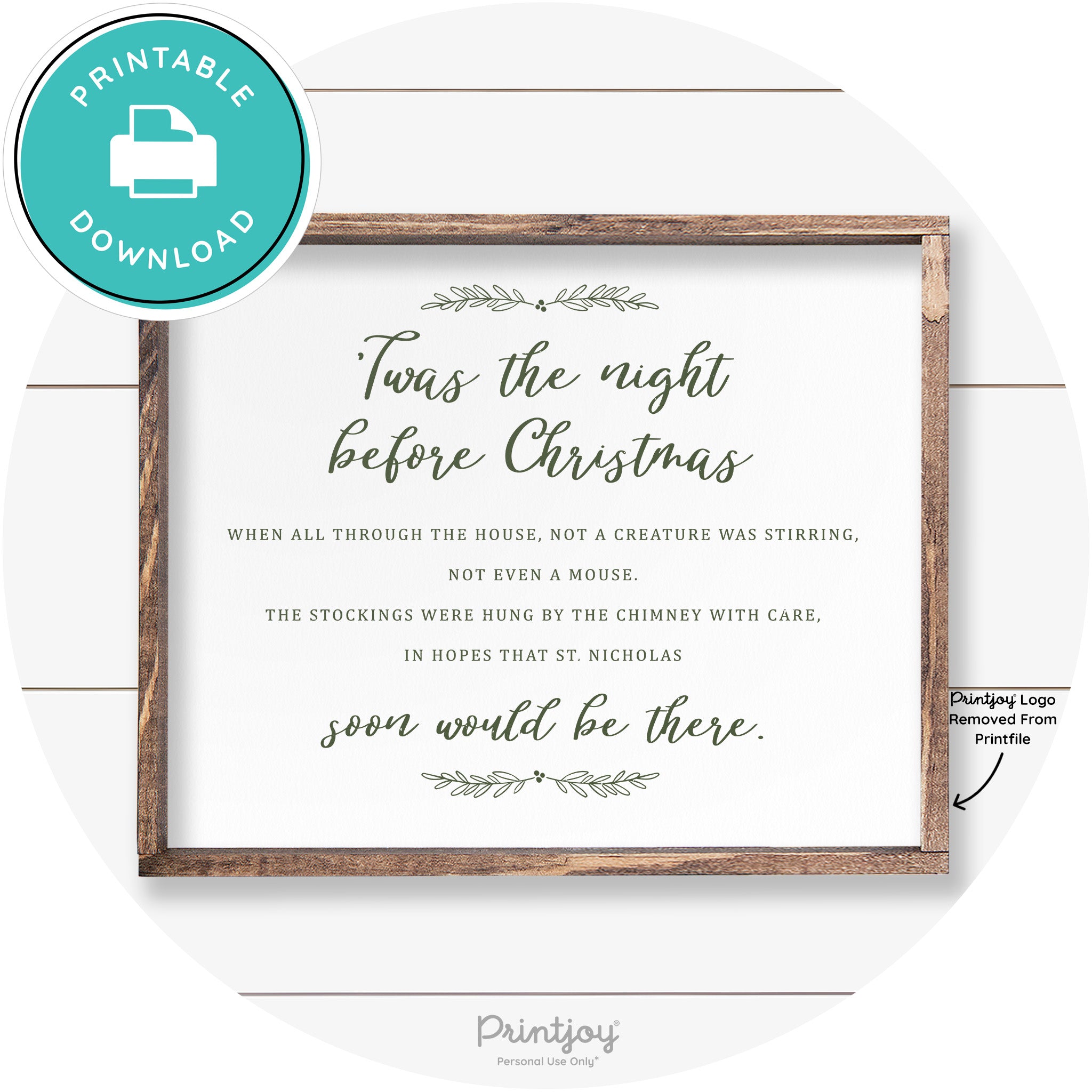 'Twas The Night Before Christmas Farmhouse Wall Art Free Printable