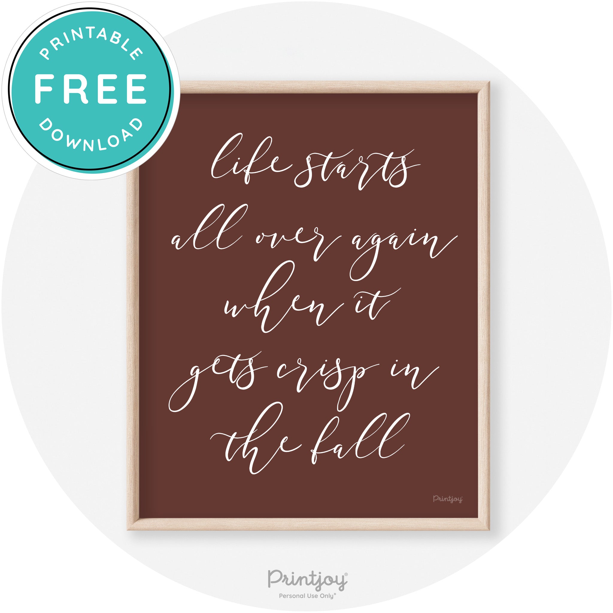 Fall Quote Modern Transitional Decor Wall Art Printable