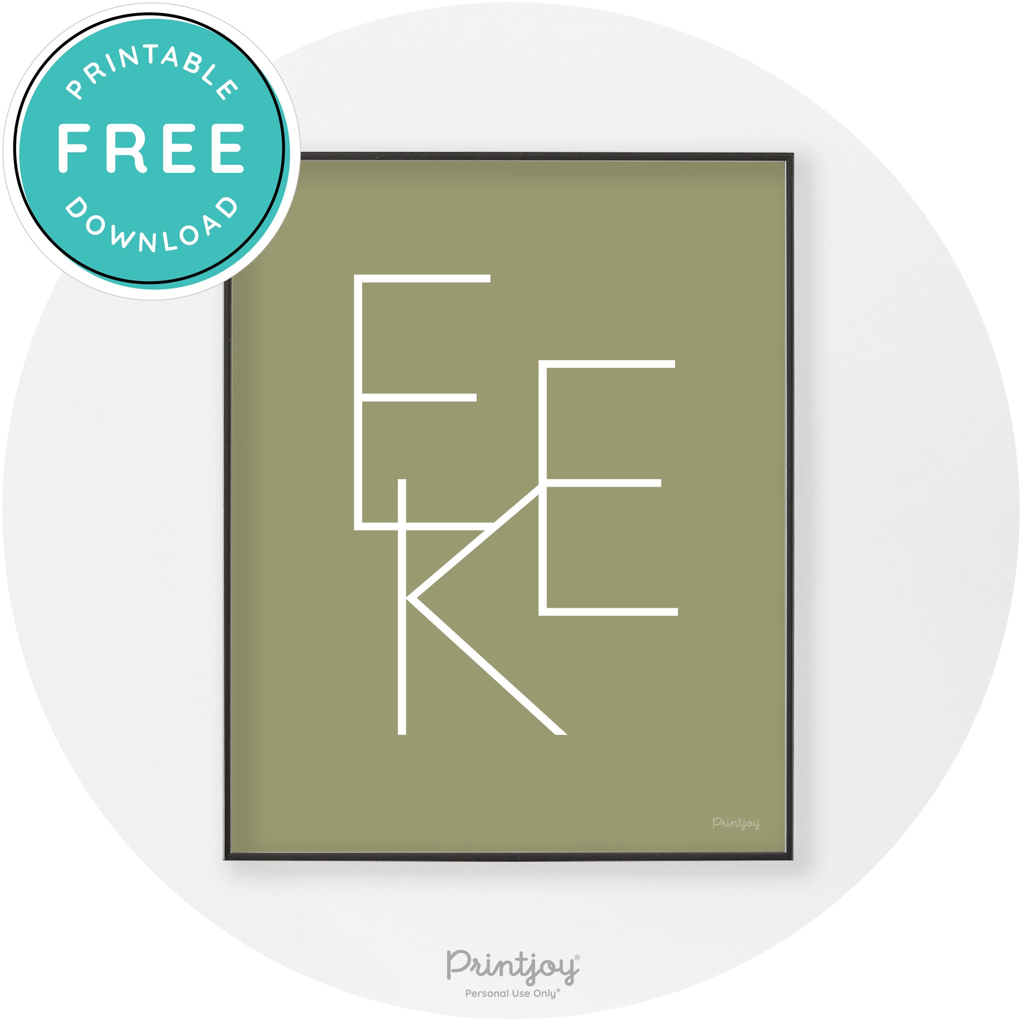 Eek Halloween Modern Chic Lettering Wall Art Decor Free Printable