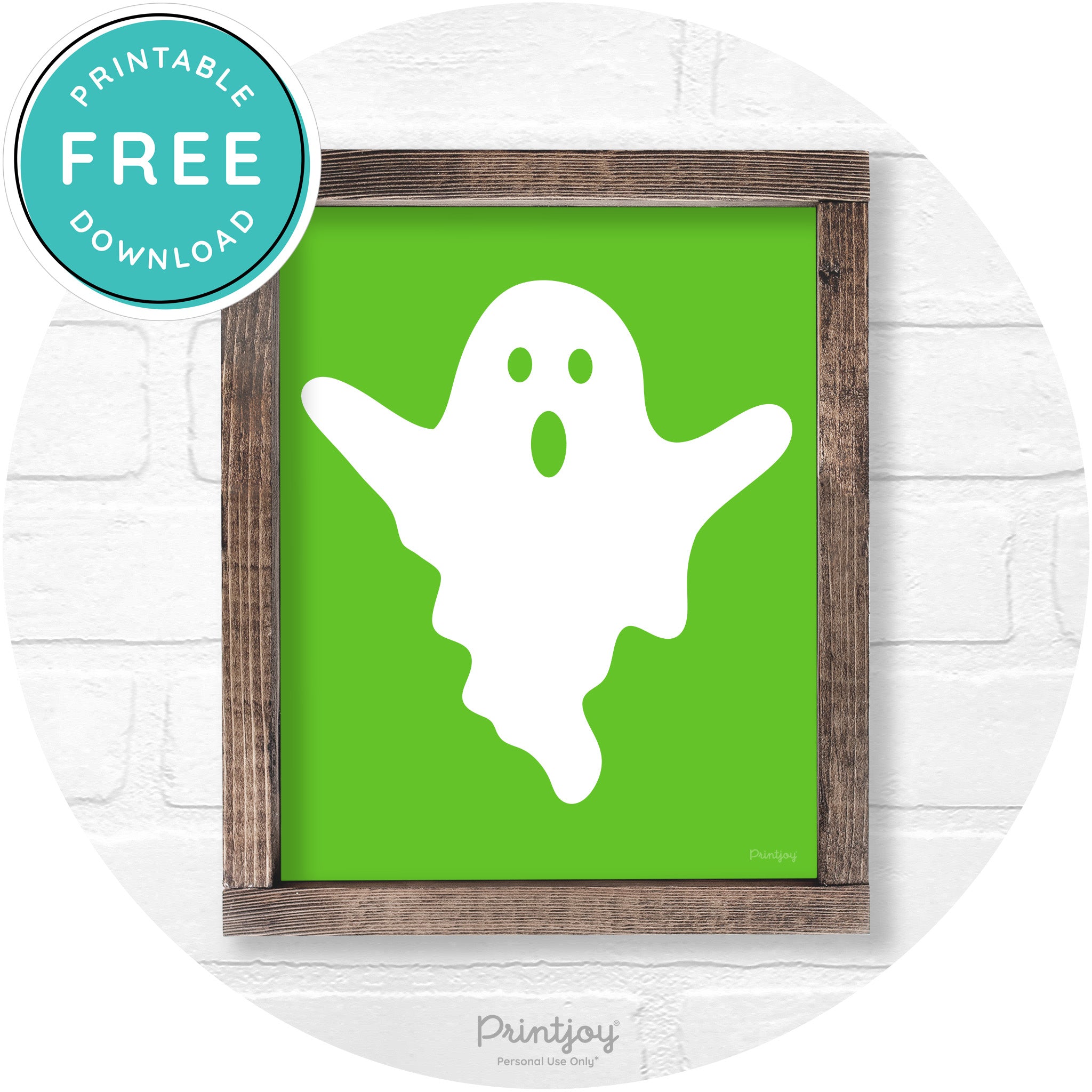 Halloween Cute Ghost Rustic Farmhouse Wall Art Free Printable