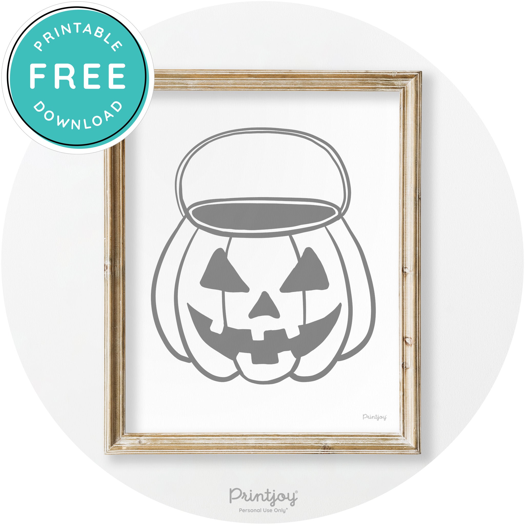 Jack O Lantern Treat Bucket Vintage Halloween Wall Art Free Printable