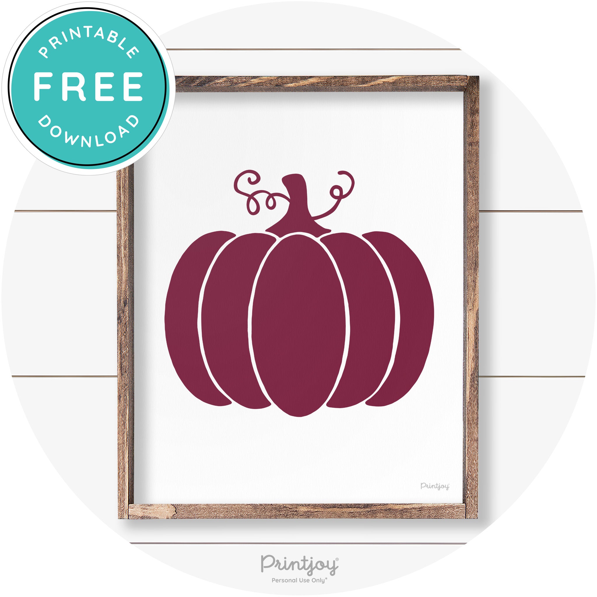Pumpkin Thanksgiving Cute Farmhouse Wall Art Decor Free Printable