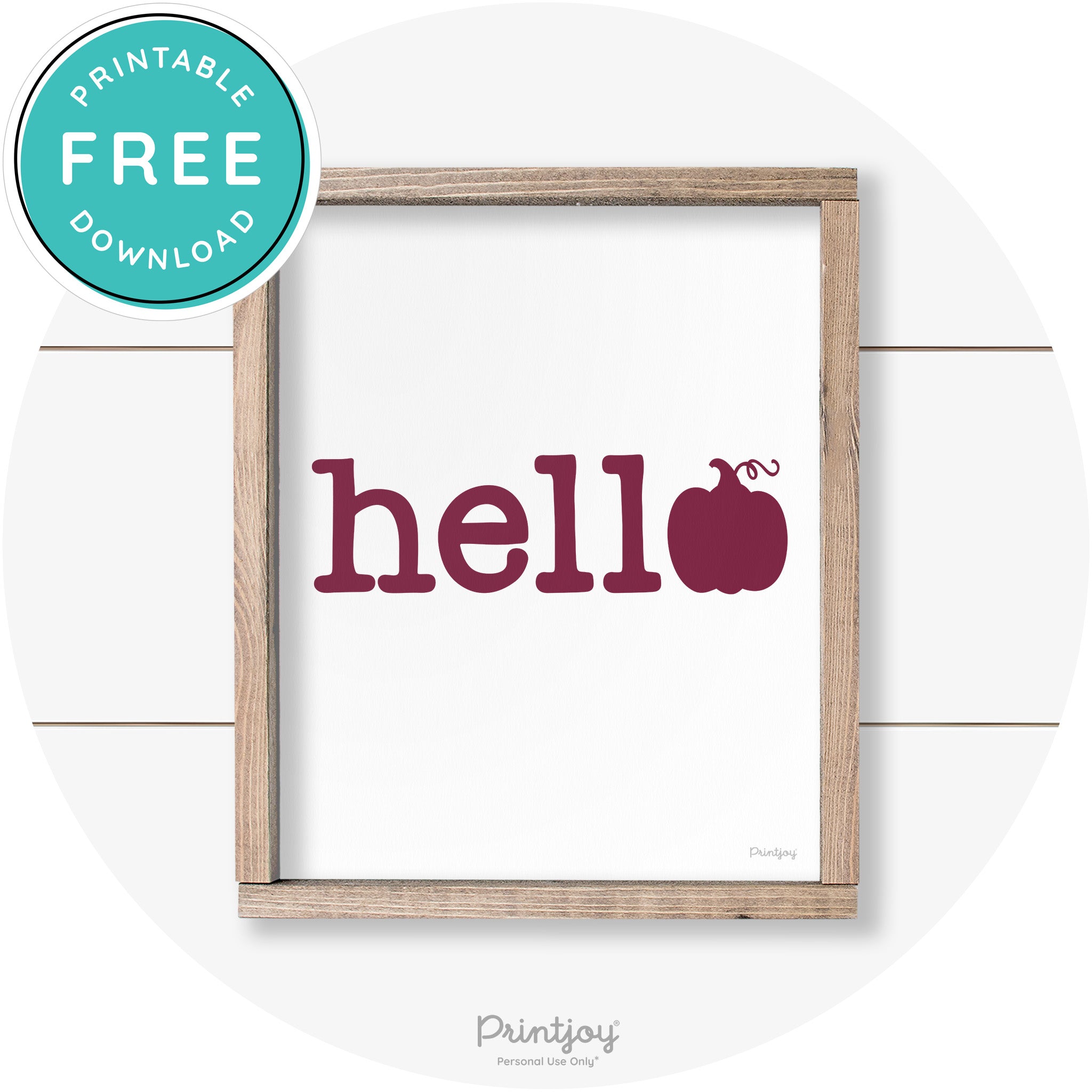 Hello Pumpkin Fall Autumn Cute Farmhouse Wall Art Free Printable