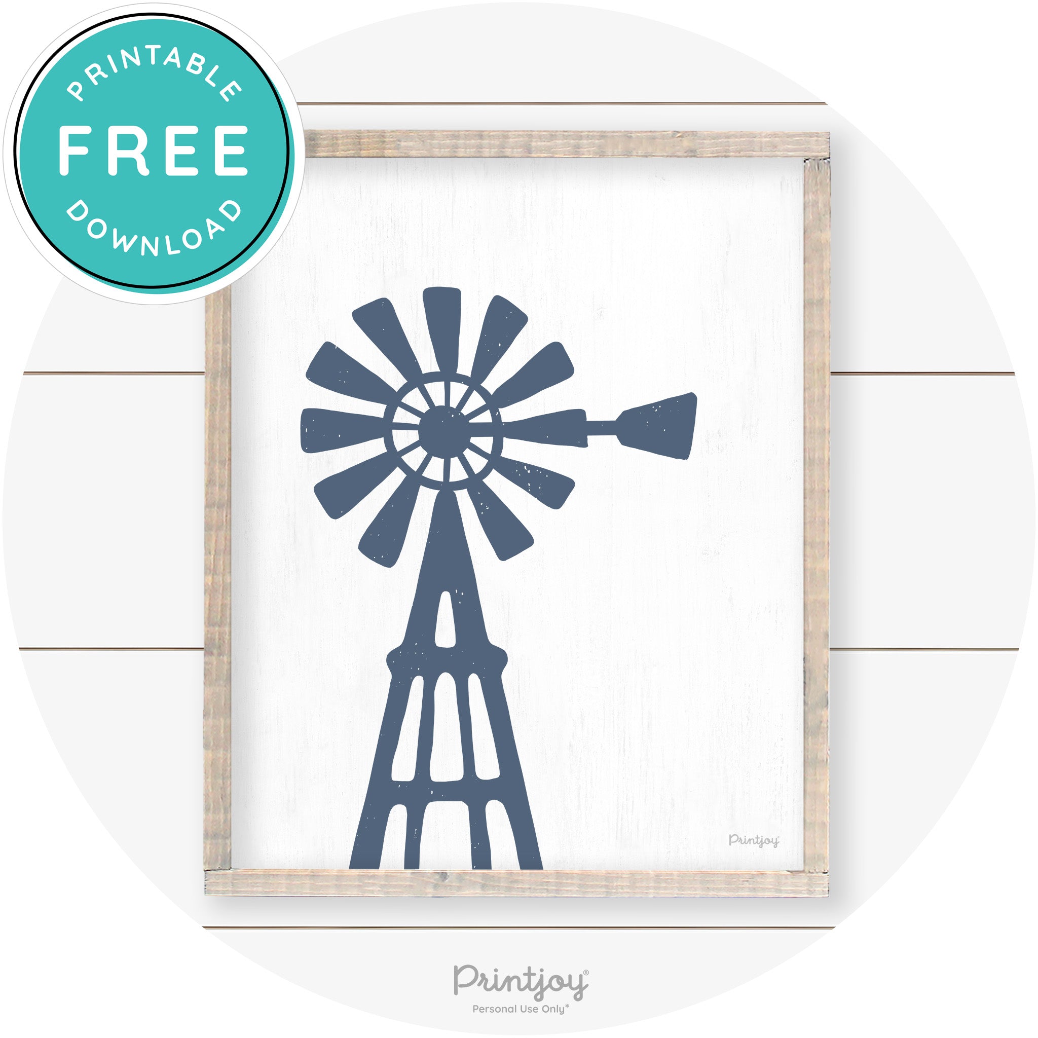 Windmill Rustic Farmhouse Living Room Wall Art Decor Free Printable