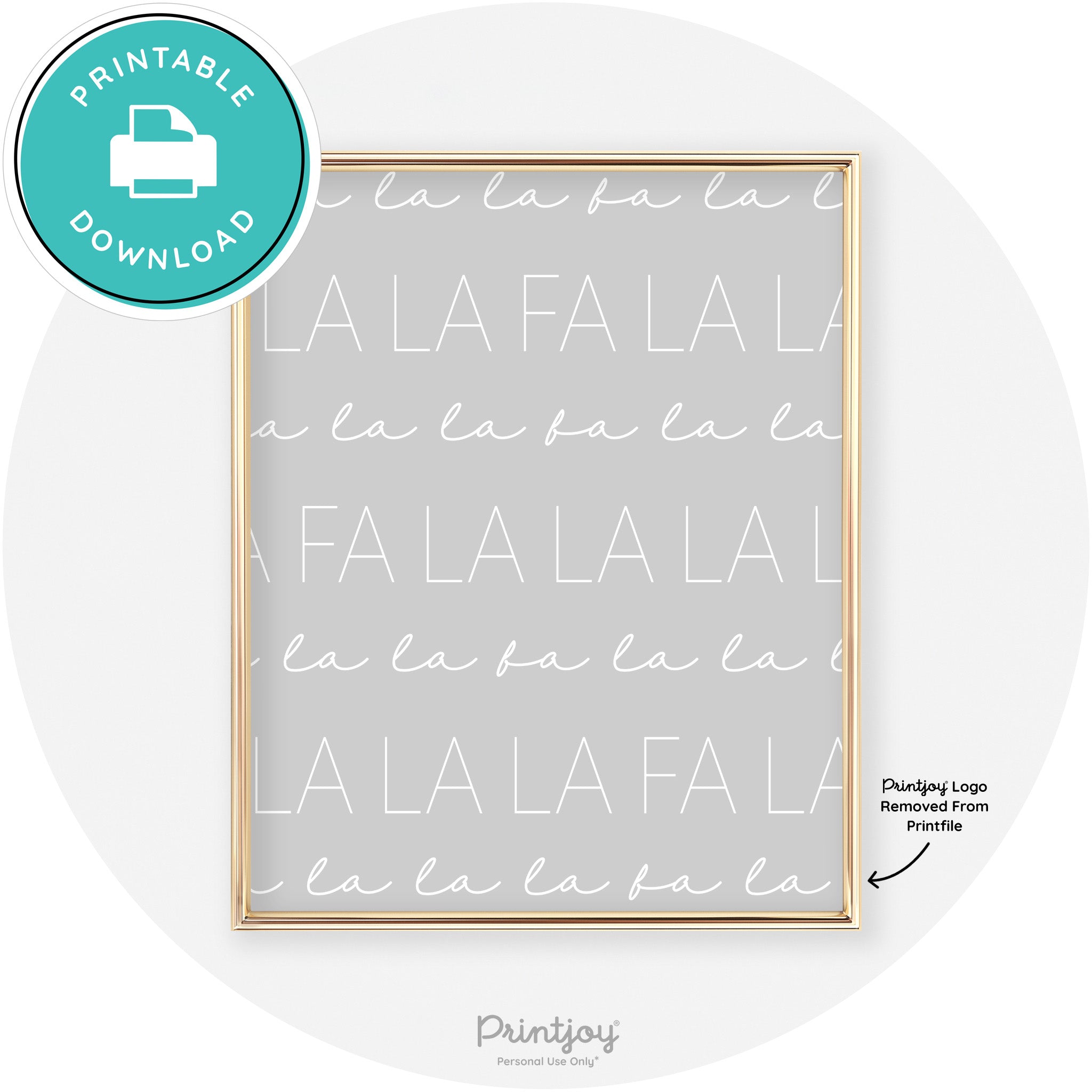 Fa La La Pattern Cute Modern Chic Wall Art Decor Free Printable
