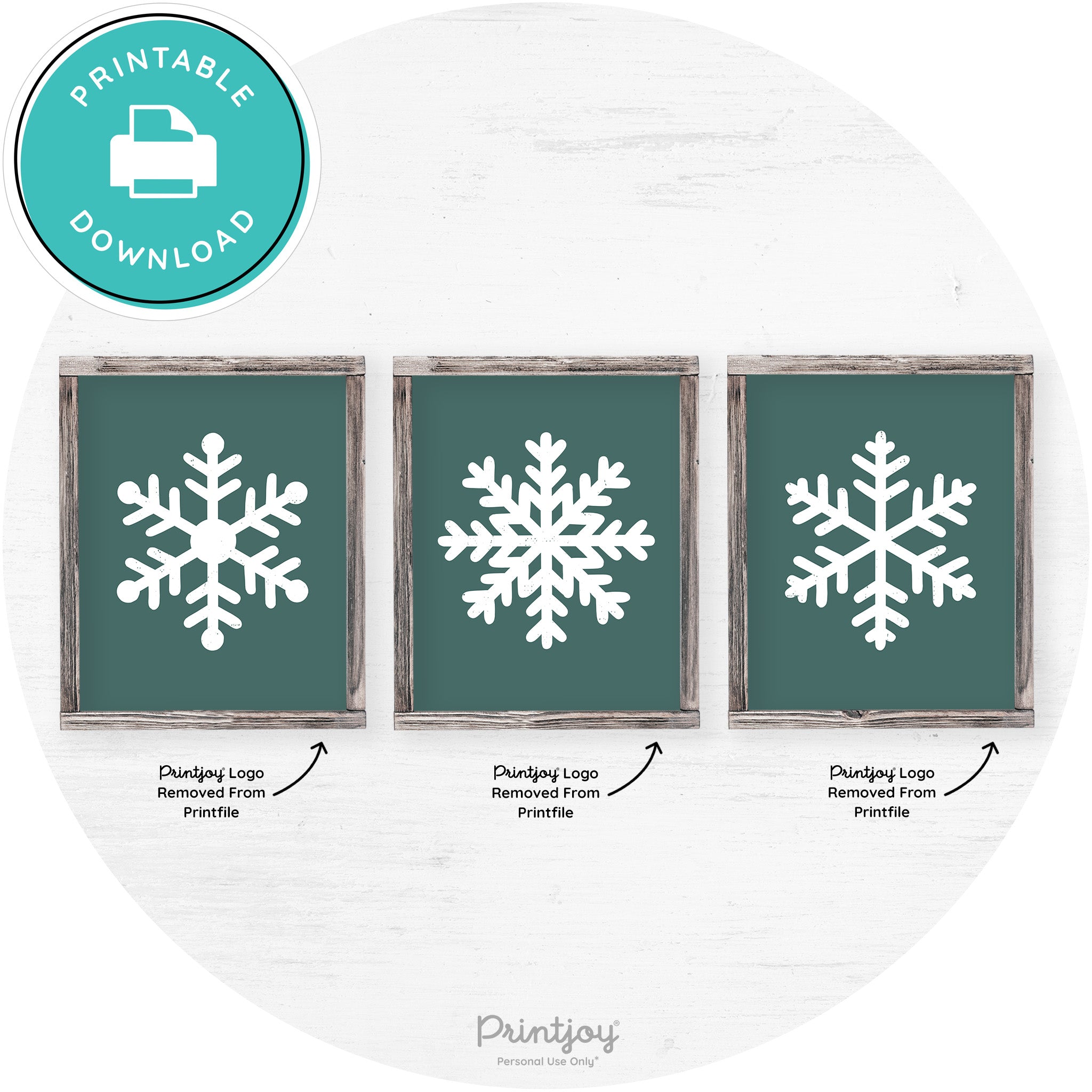 Snowflake Silhouettes Set Of 3 Winter Farmhouse Wall Art Free Printable