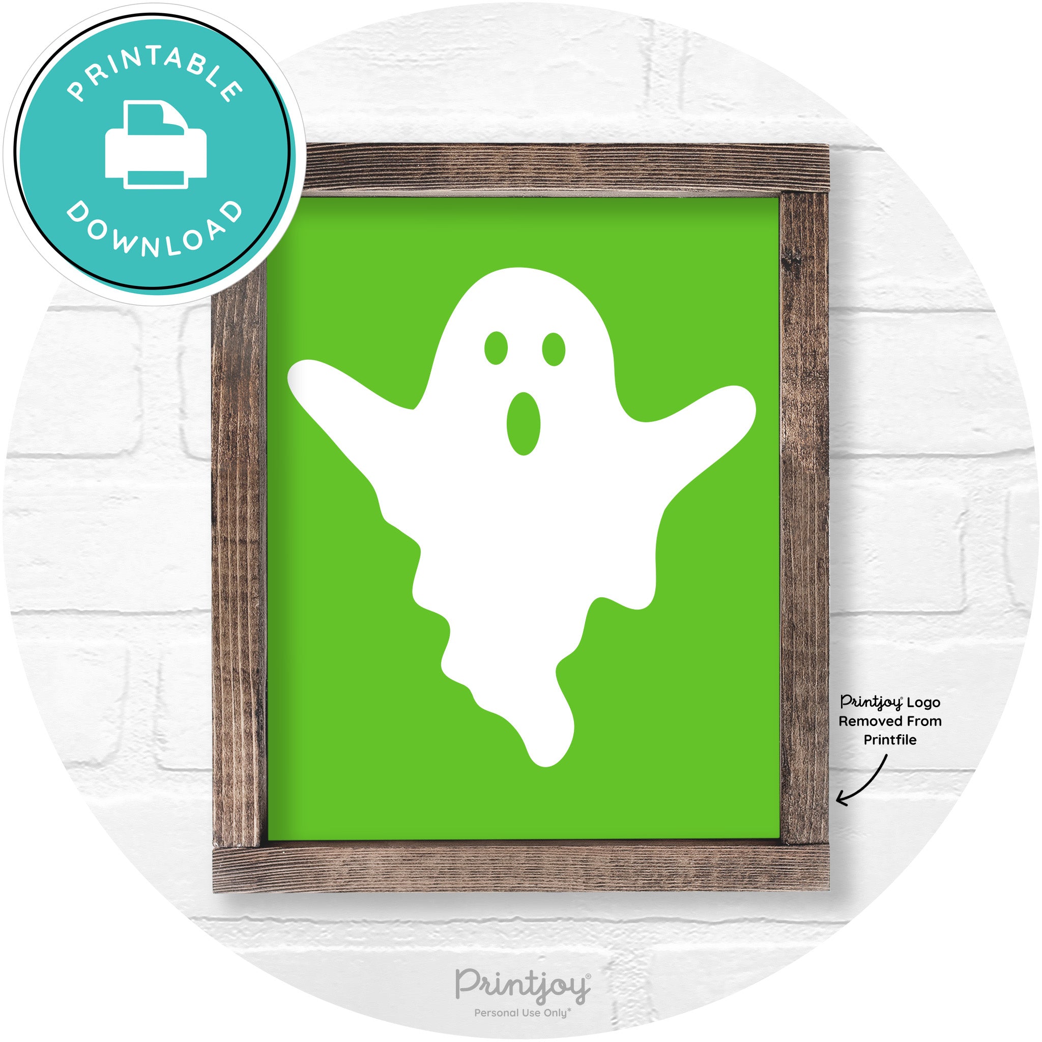Halloween Cute Ghost Rustic Farmhouse Wall Art Free Printable