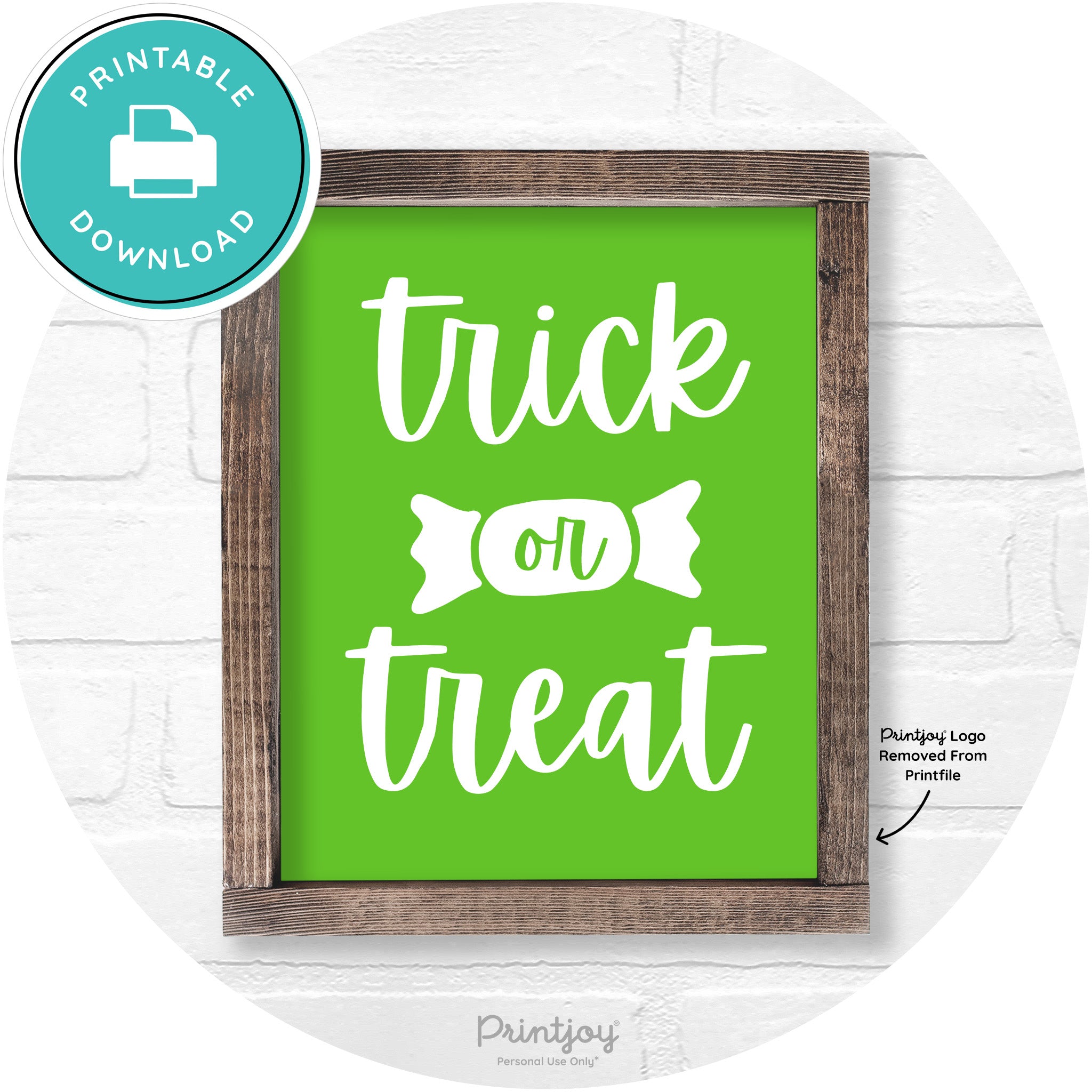 Trick Or Treat Halloween Rustic Farmhouse Wall Art Free Printable