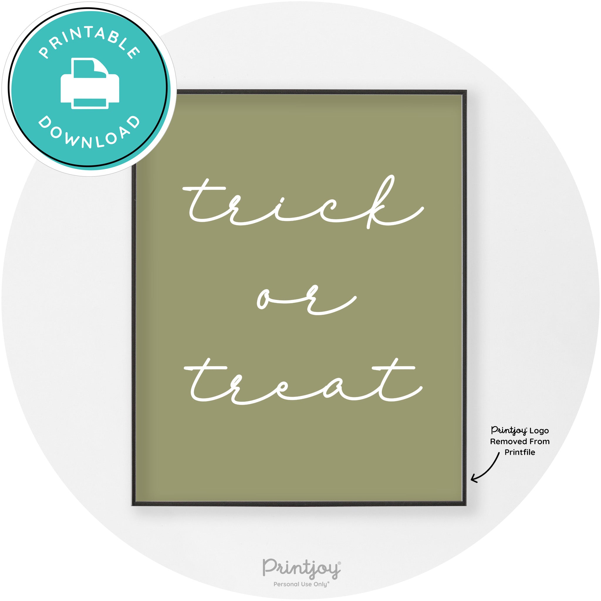 Halloween Cute Trick Or Treat Modern Chic Wall Art Printable - Printjoy