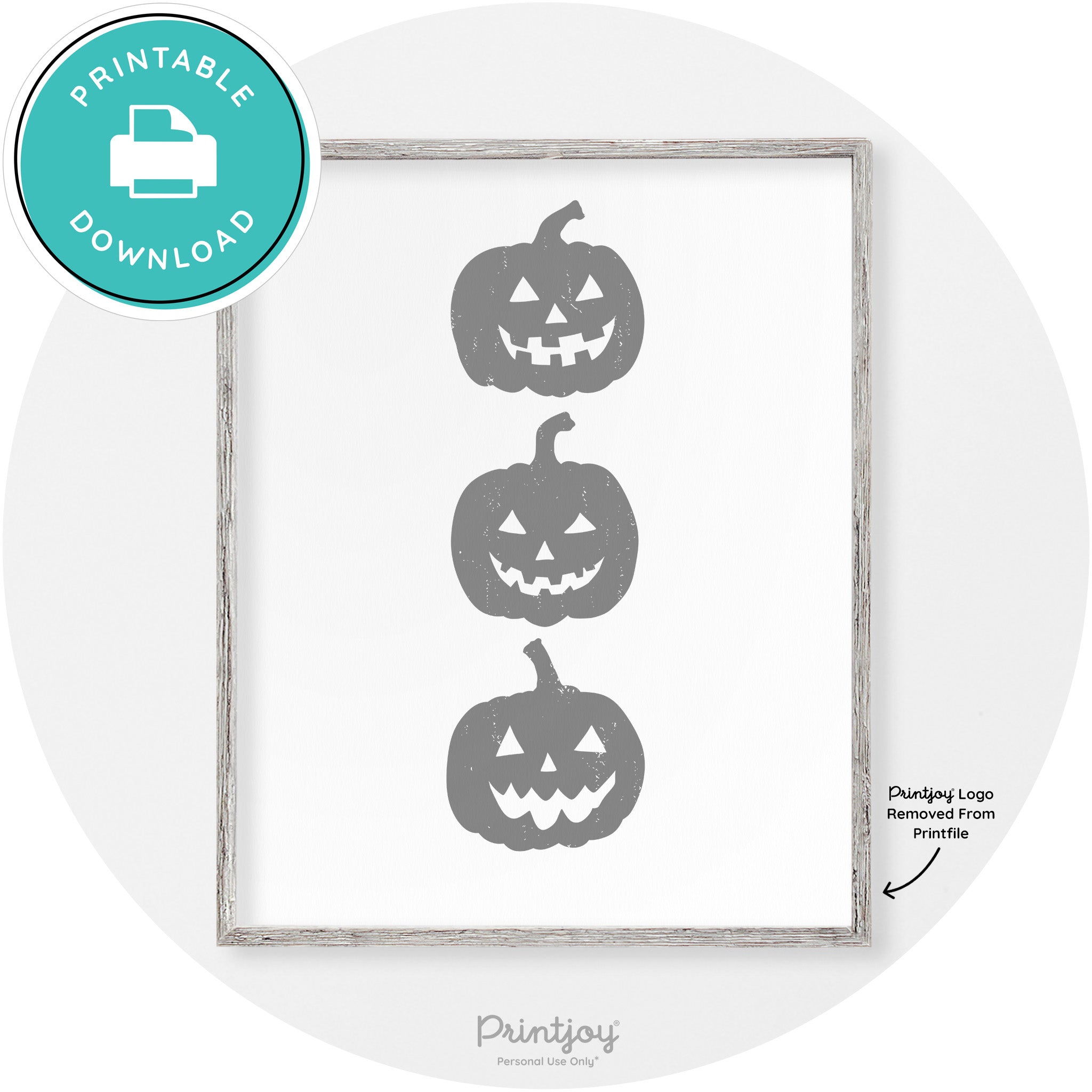 Halloween Jack O Lantern Pumpkins Vintage Wall Art Free Printable - Printjoy