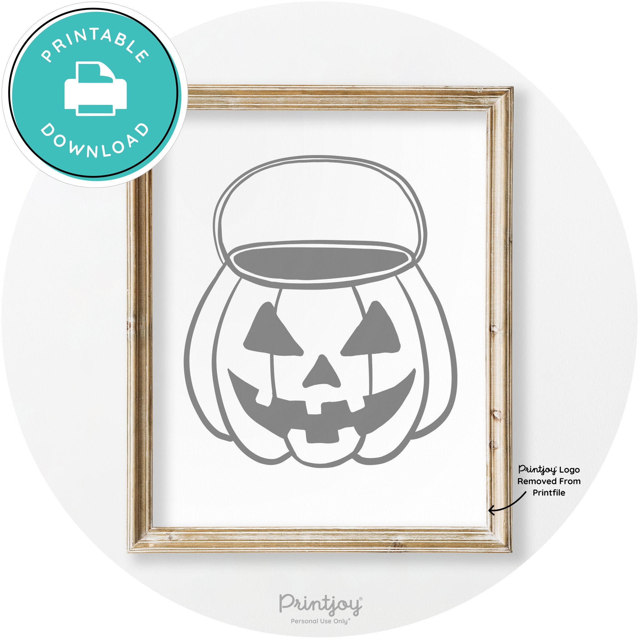 Jack O Lantern Treat Bucket Vintage Halloween Wall Art Free Printable