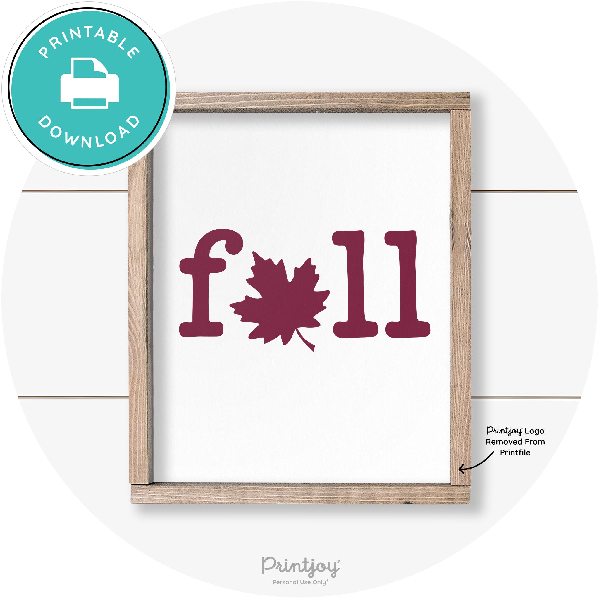 Fall Maple Leaf Cute Modern Farmhouse Wall Art Free Printable