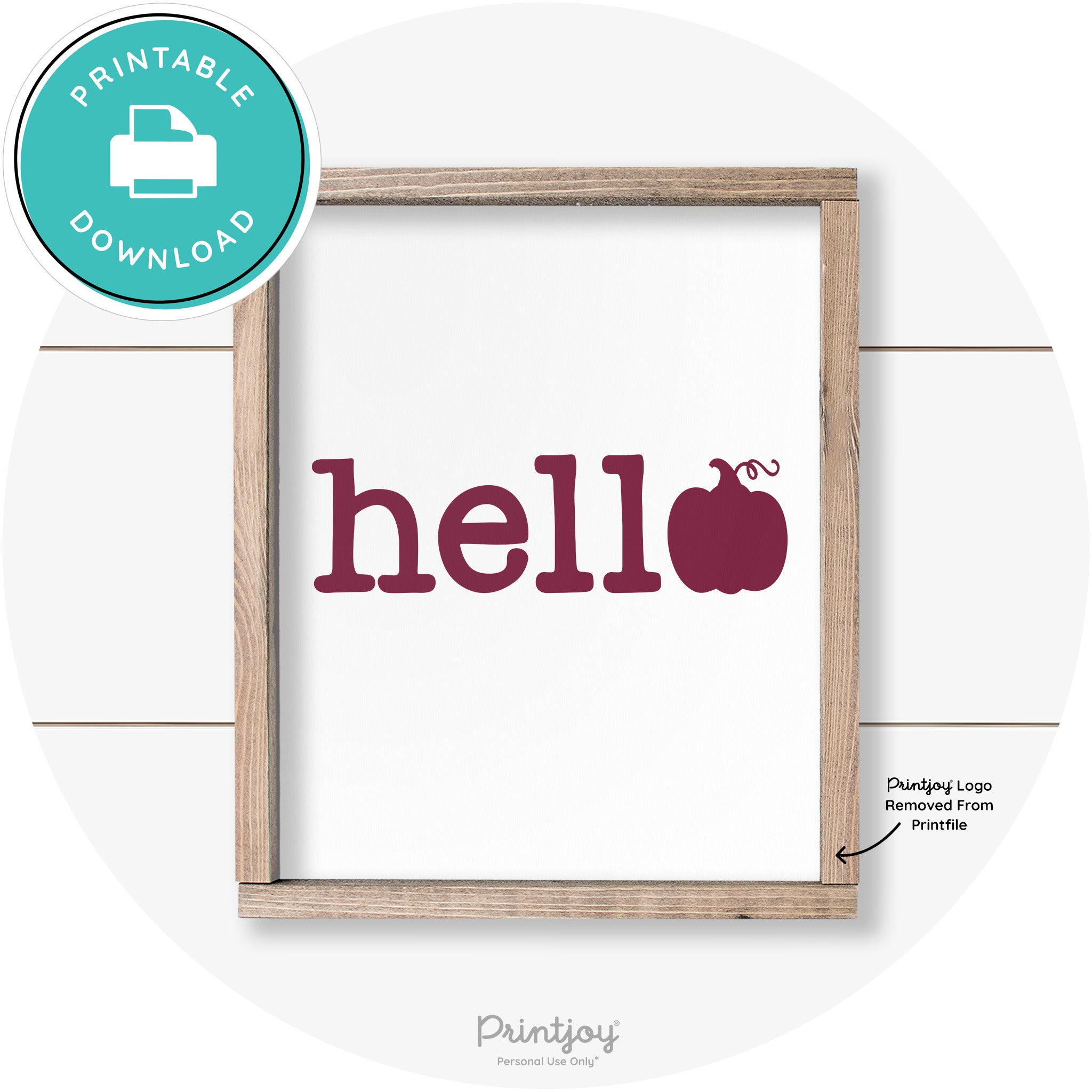 Hello Pumpkin Fall Autumn Cute Farmhouse Wall Art Free Printable