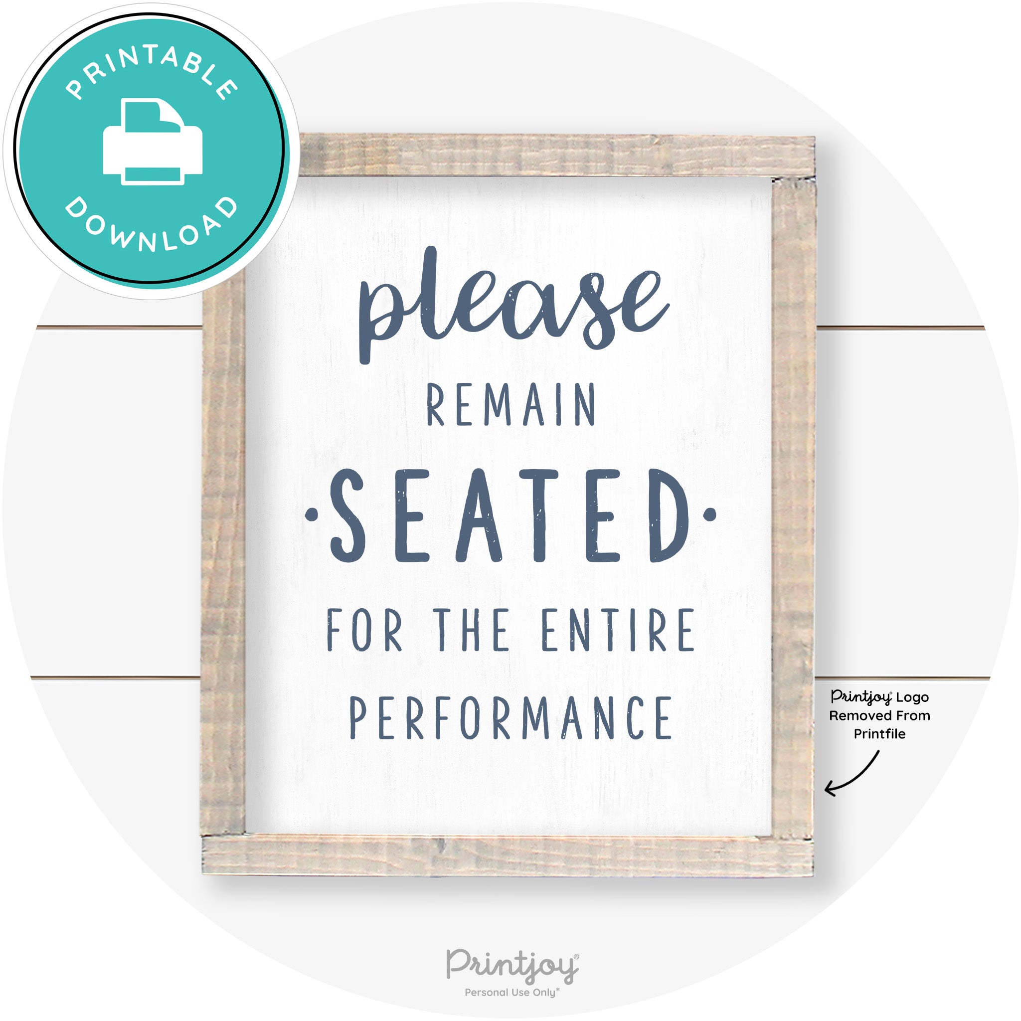 Please Remain Seated Funny Bathroom Farmhouse Art Free Printable
