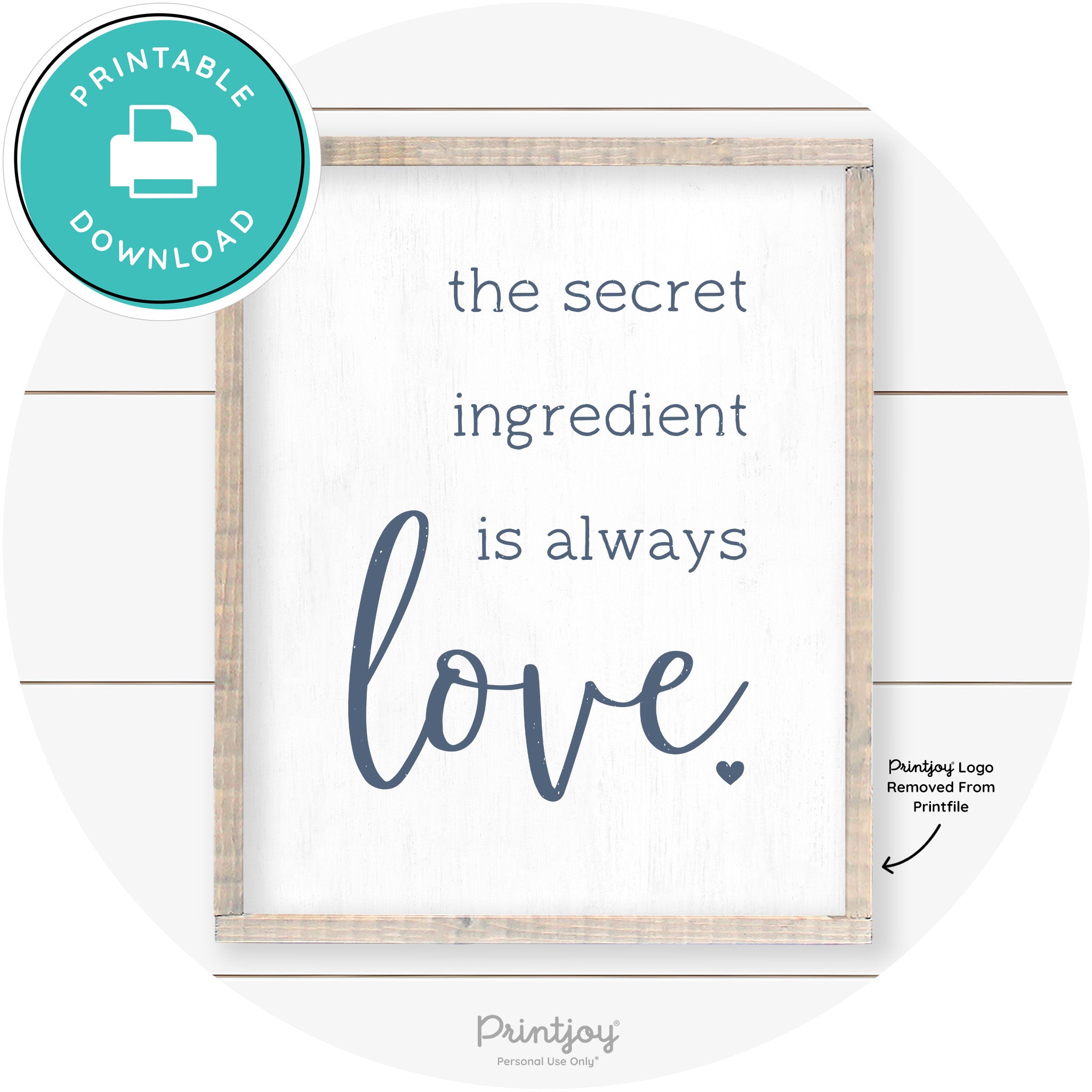 Secret Ingredient Is Love Farmhouse Kitchen Wall Art Free Printable