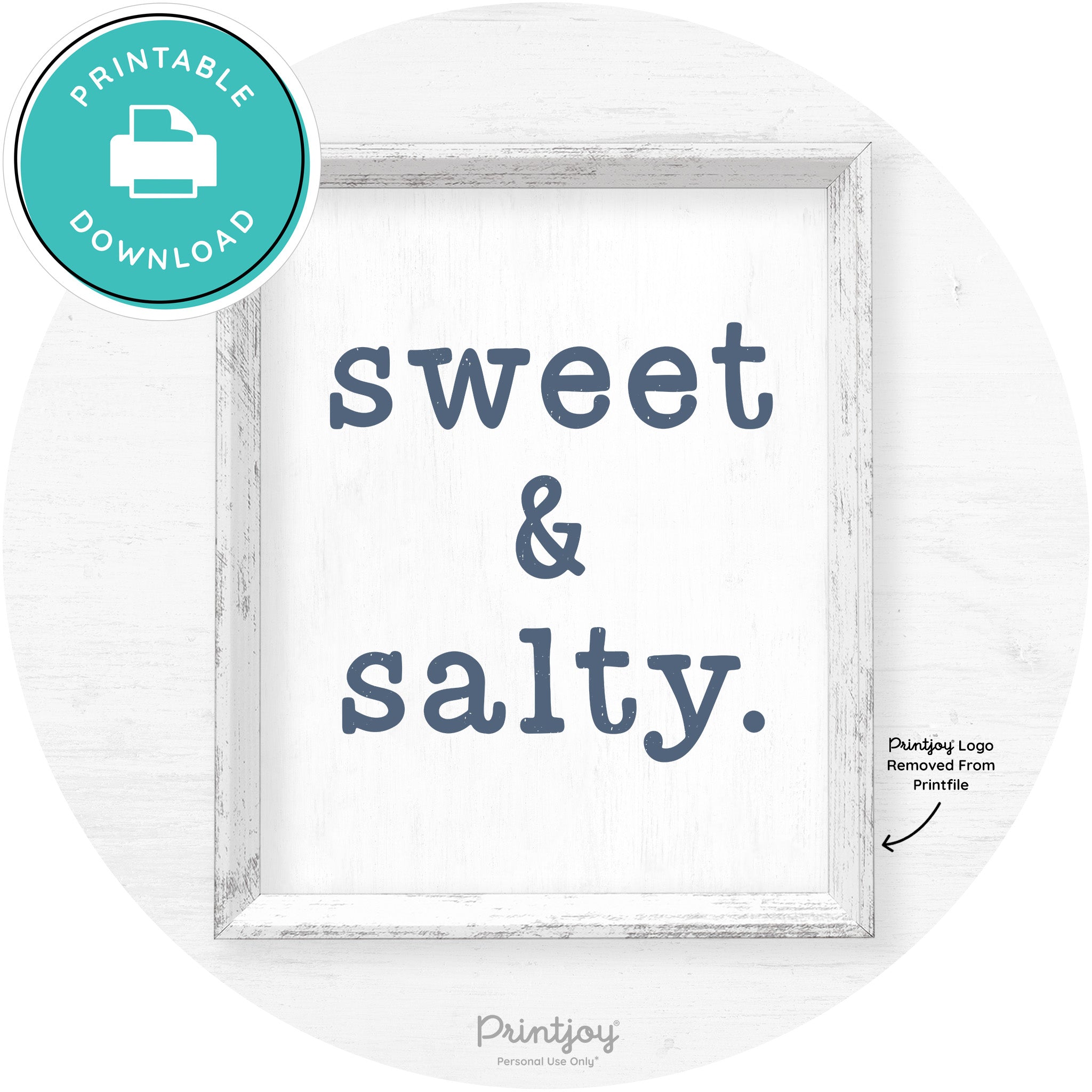 Sweet & Salty Southern Kitchen Farmhouse Wall Art Free Printable