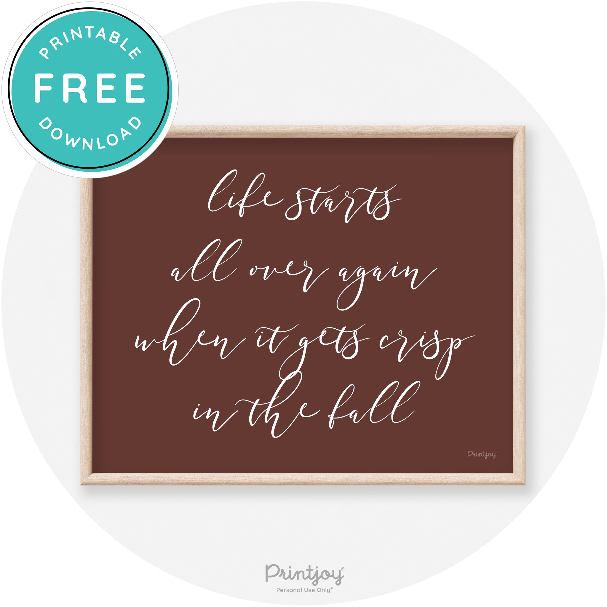 Fall Quote Modern Transitional Decor Wall Art Printable