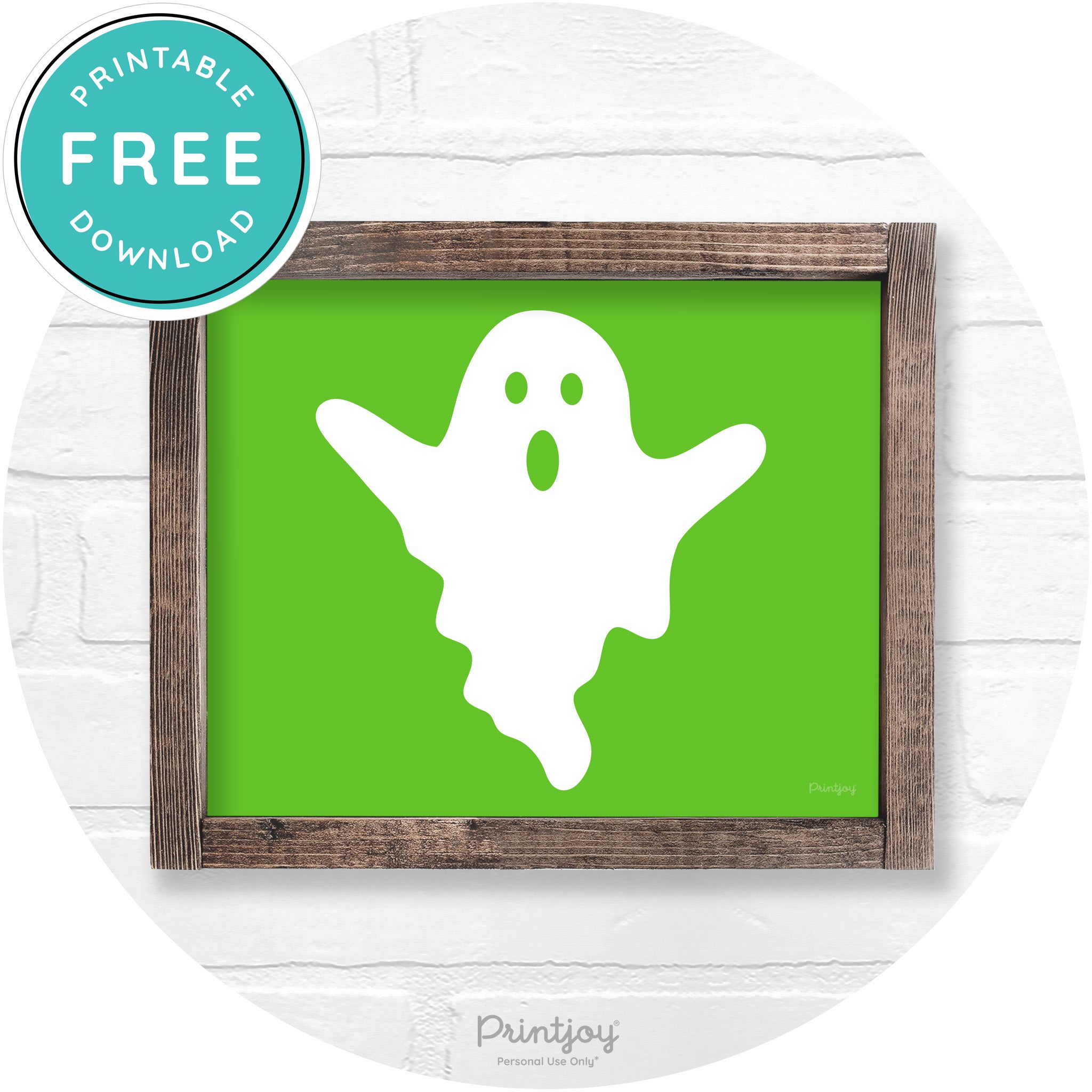 Halloween Cute Ghost Rustic Farmhouse Wall Art Free Printable