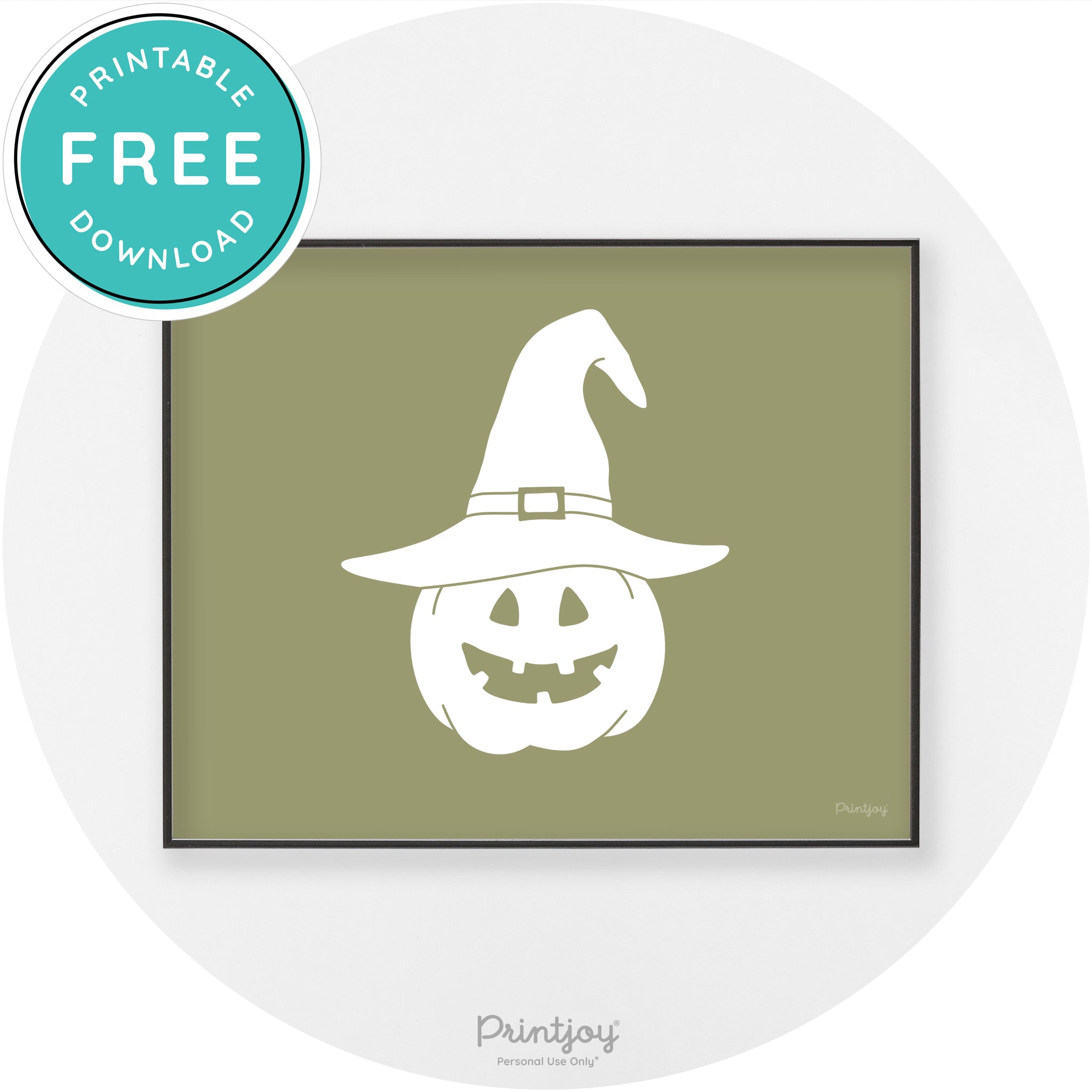Halloween Cute Witch Jack O Lantern Chic Wall Art Printable