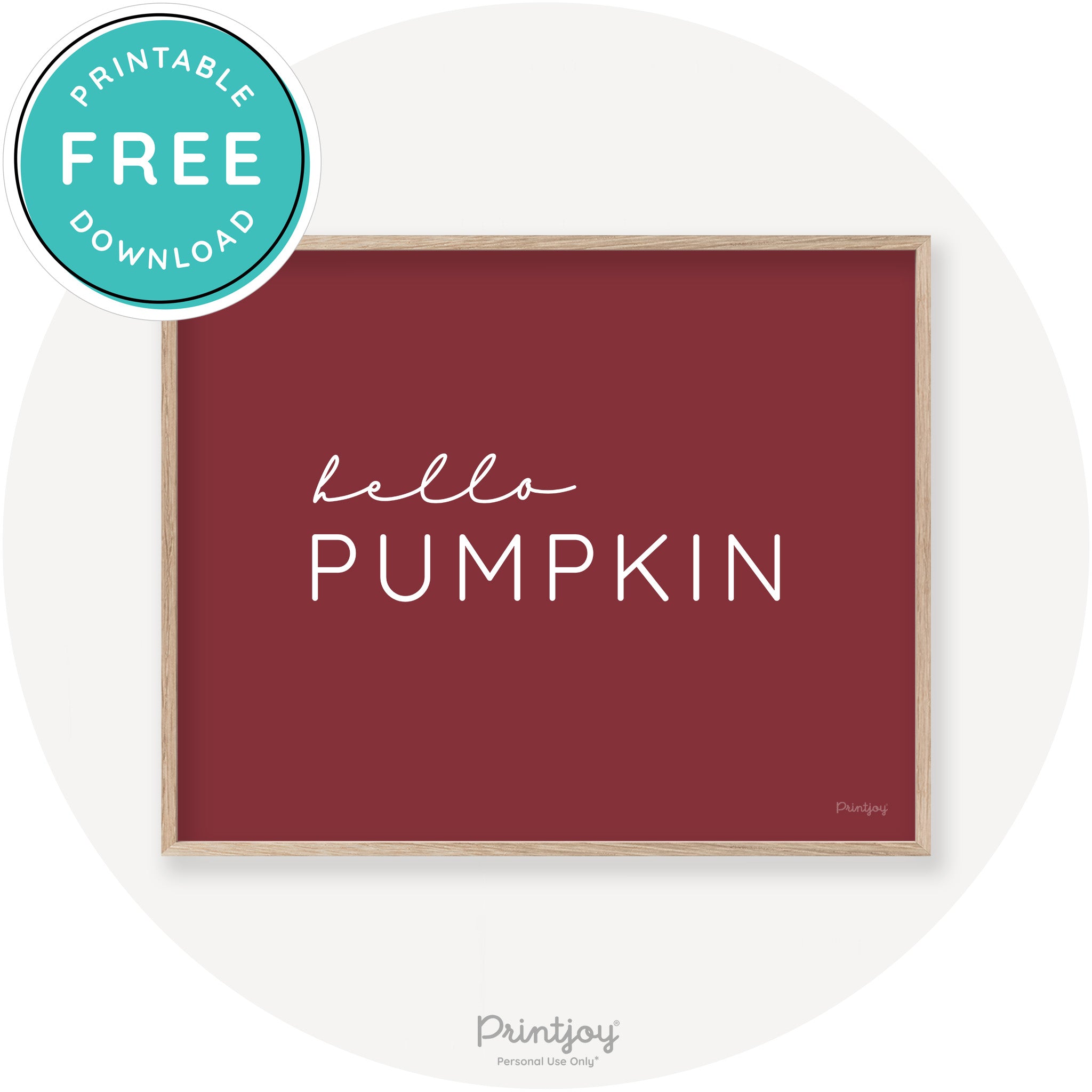 Hello Pumpkin Simple Cute Modern Chic Decor Wall Art Printable