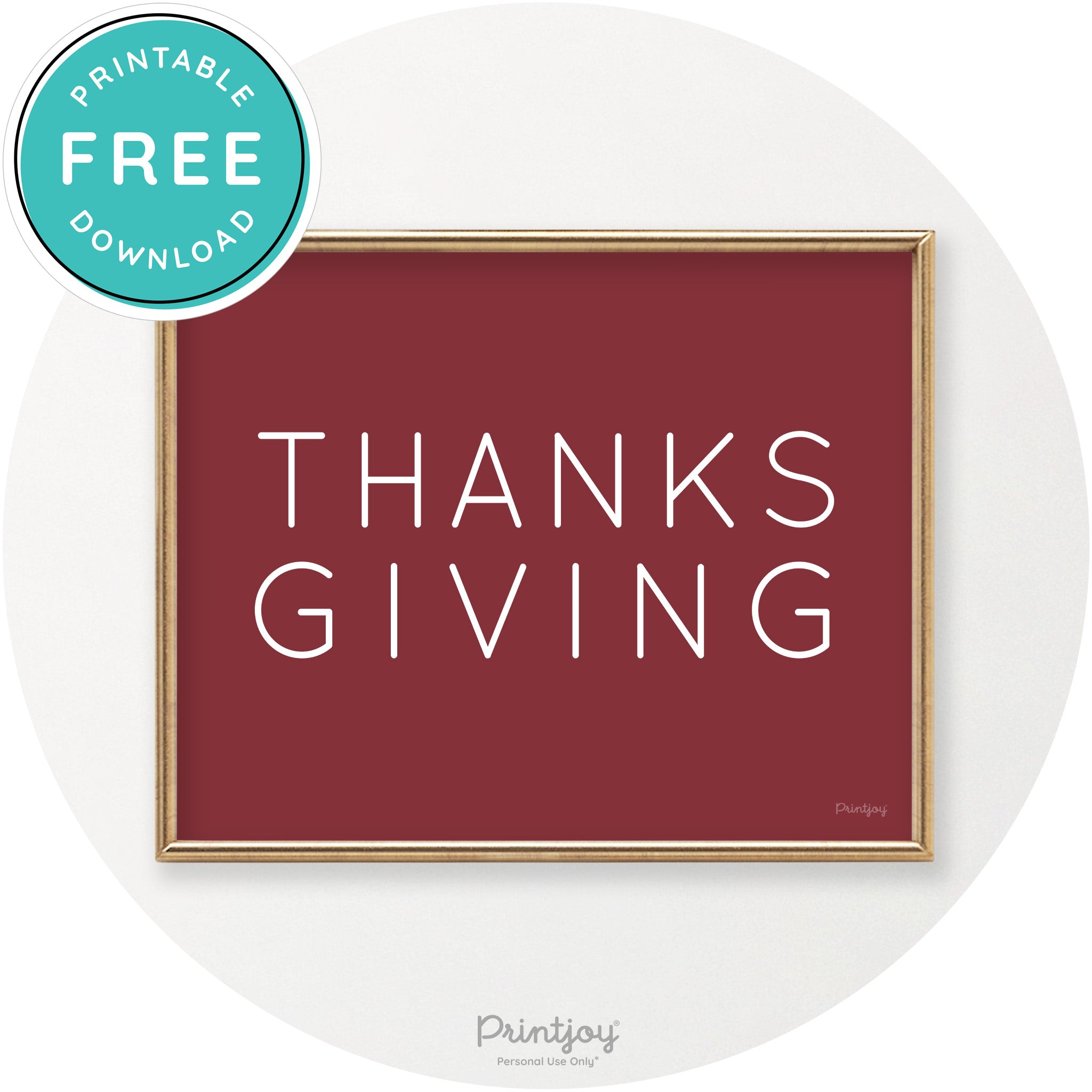 Thanksgiving Cute Typography Modern Chic Wall Art Printable