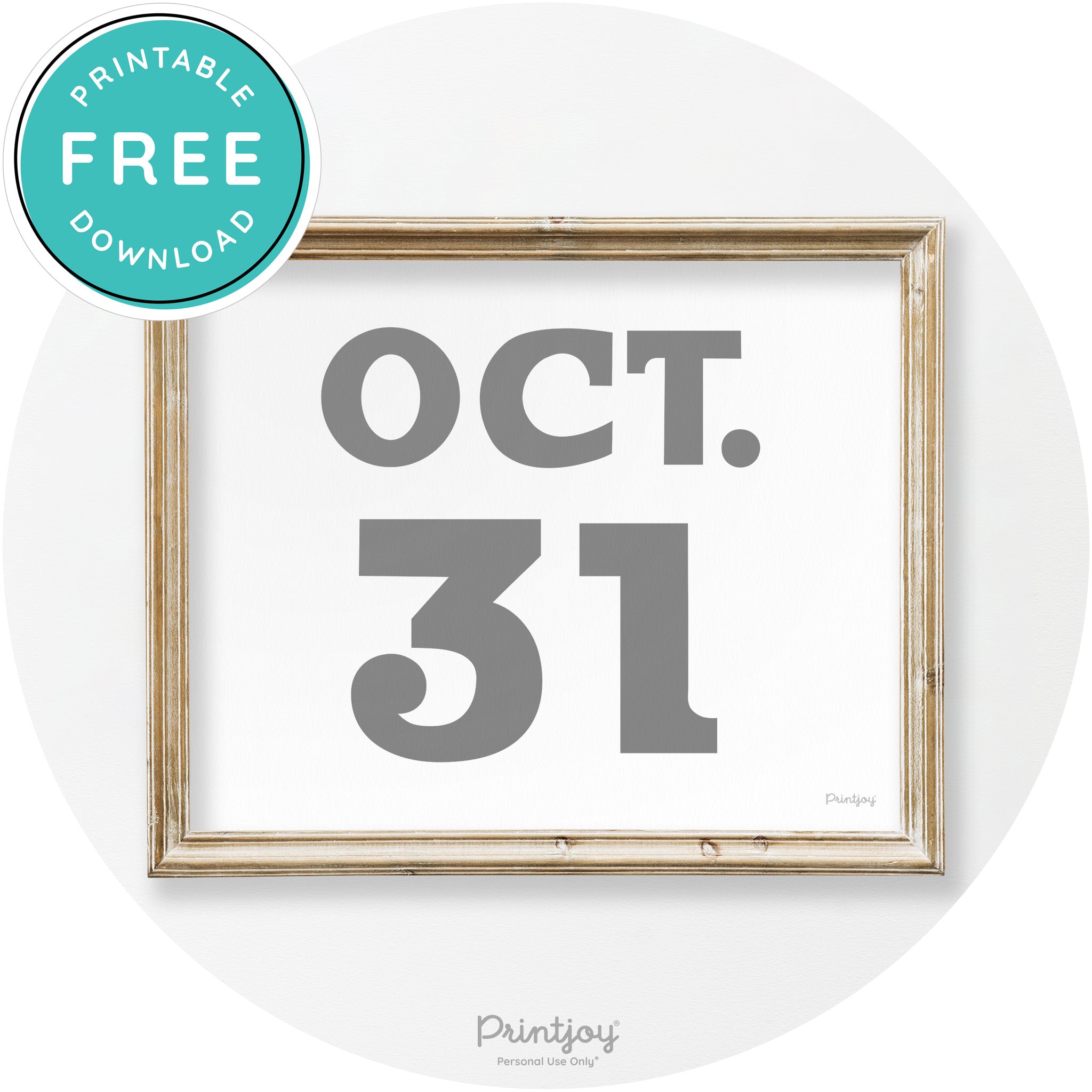 October 31 Halloween Day Vintage Halloween Wall Art Free Printable