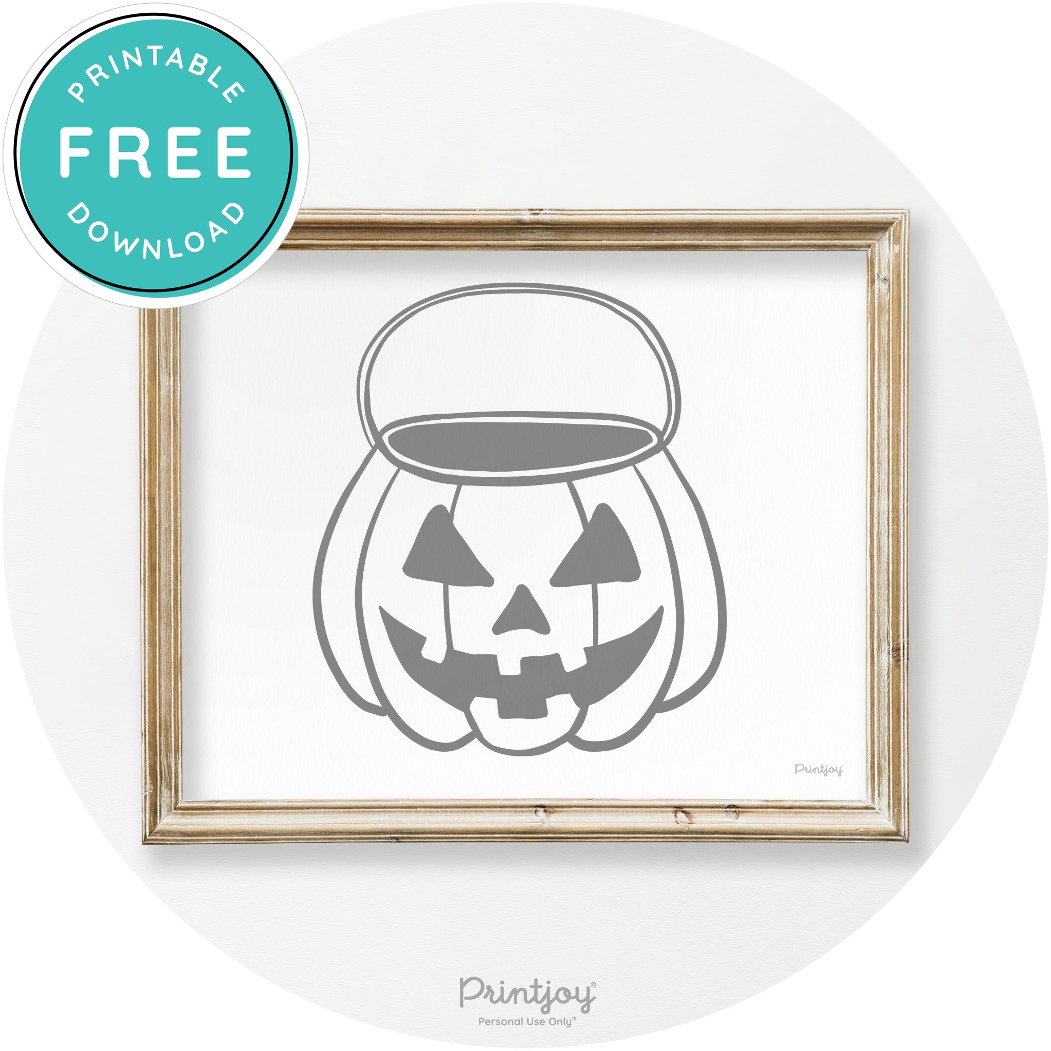Jack O Lantern Treat Bucket Vintage Halloween Wall Art Free Printable