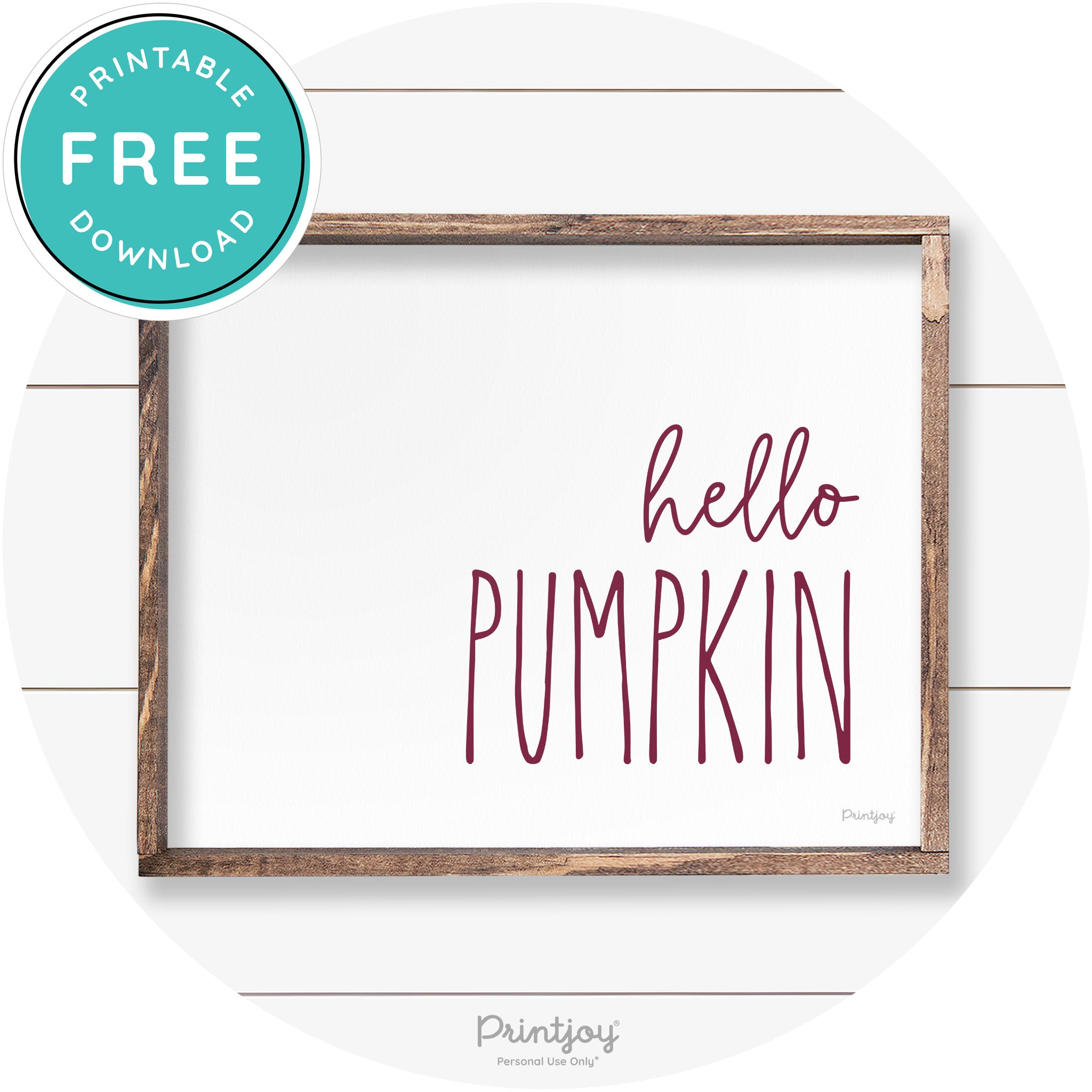 Hello Pumpkin Cute Fun Simple Farmhouse Wall Art Free Printable