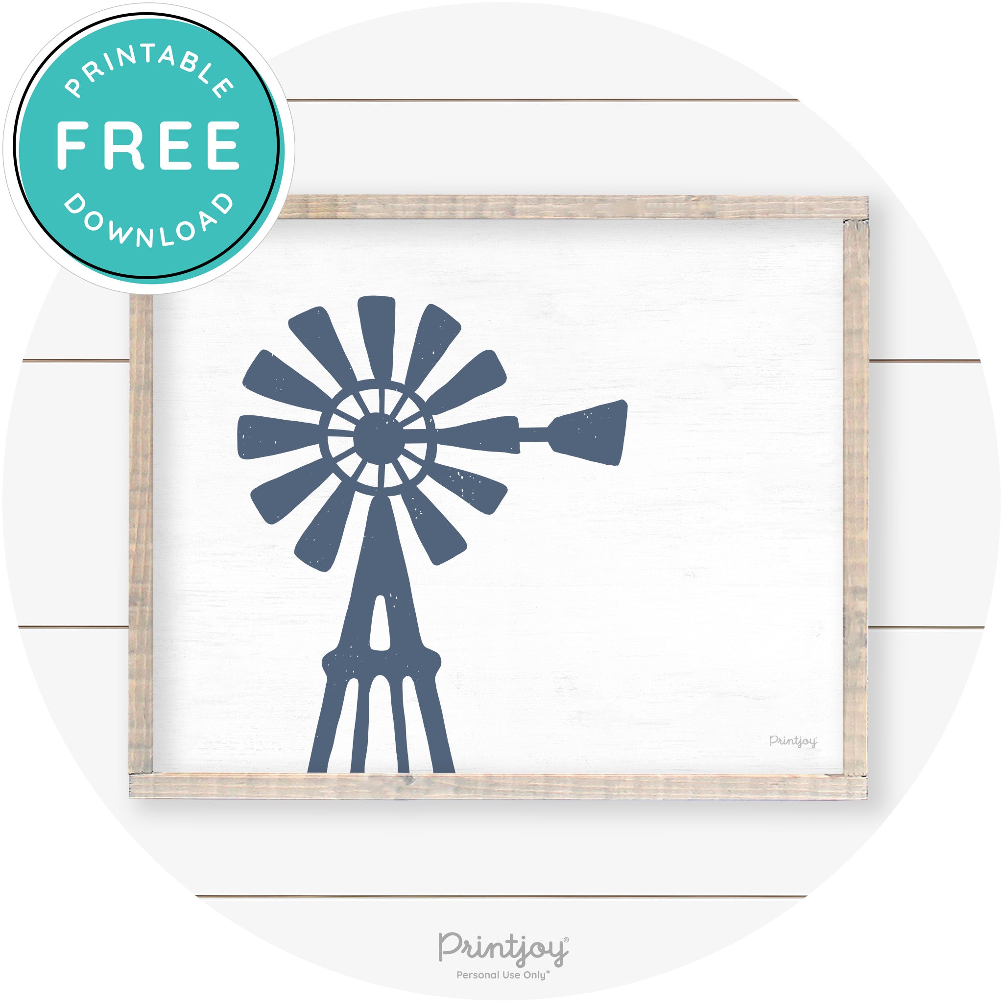 Windmill Rustic Farmhouse Living Room Wall Art Decor Free Printable