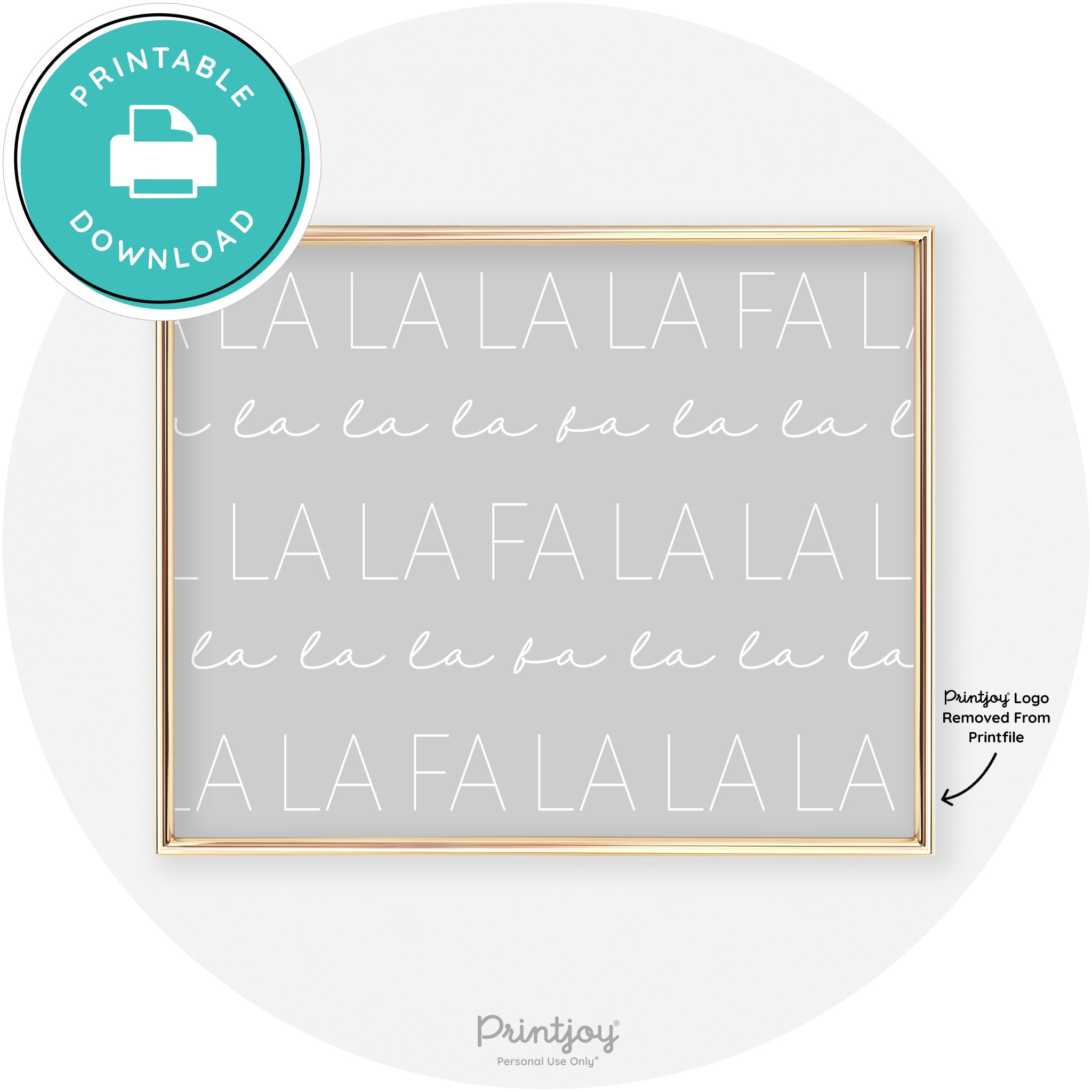 Fa La La Pattern Cute Modern Chic Wall Art Decor Free Printable