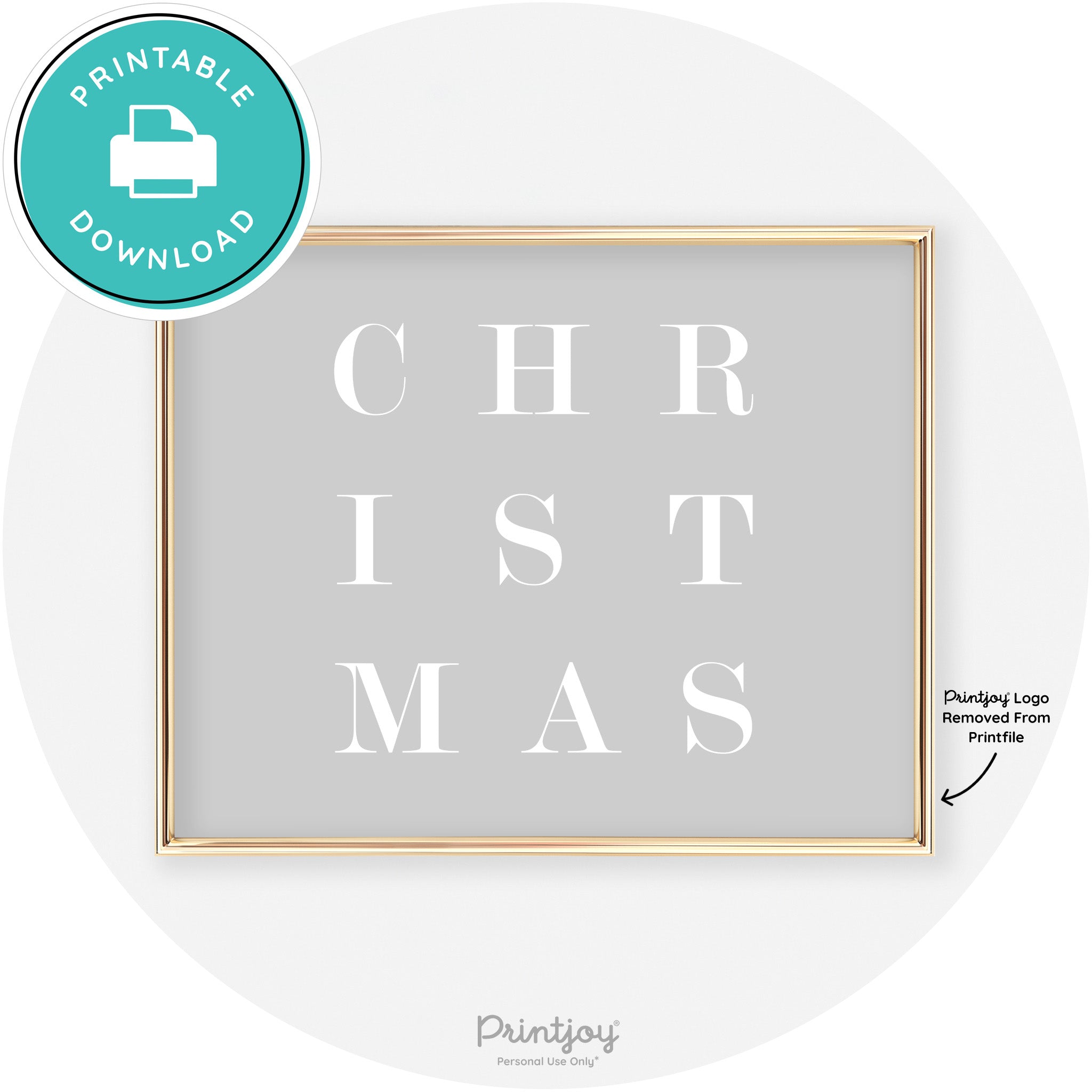 Christmas Typography Cute Modern Chic Decor Wall Art Free Printable