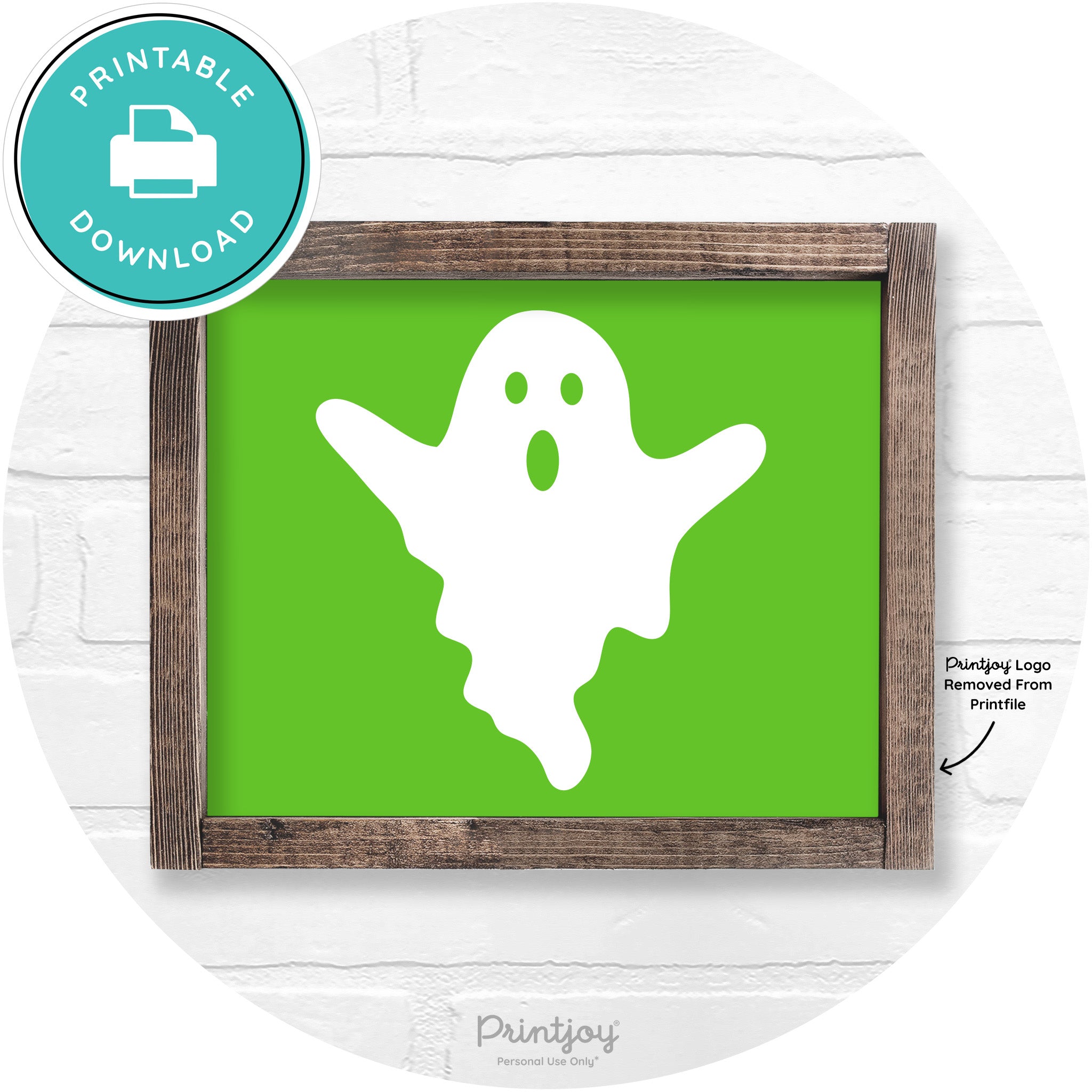 Halloween Cute Ghost Rustic Farmhouse Wall Art Free Printable
