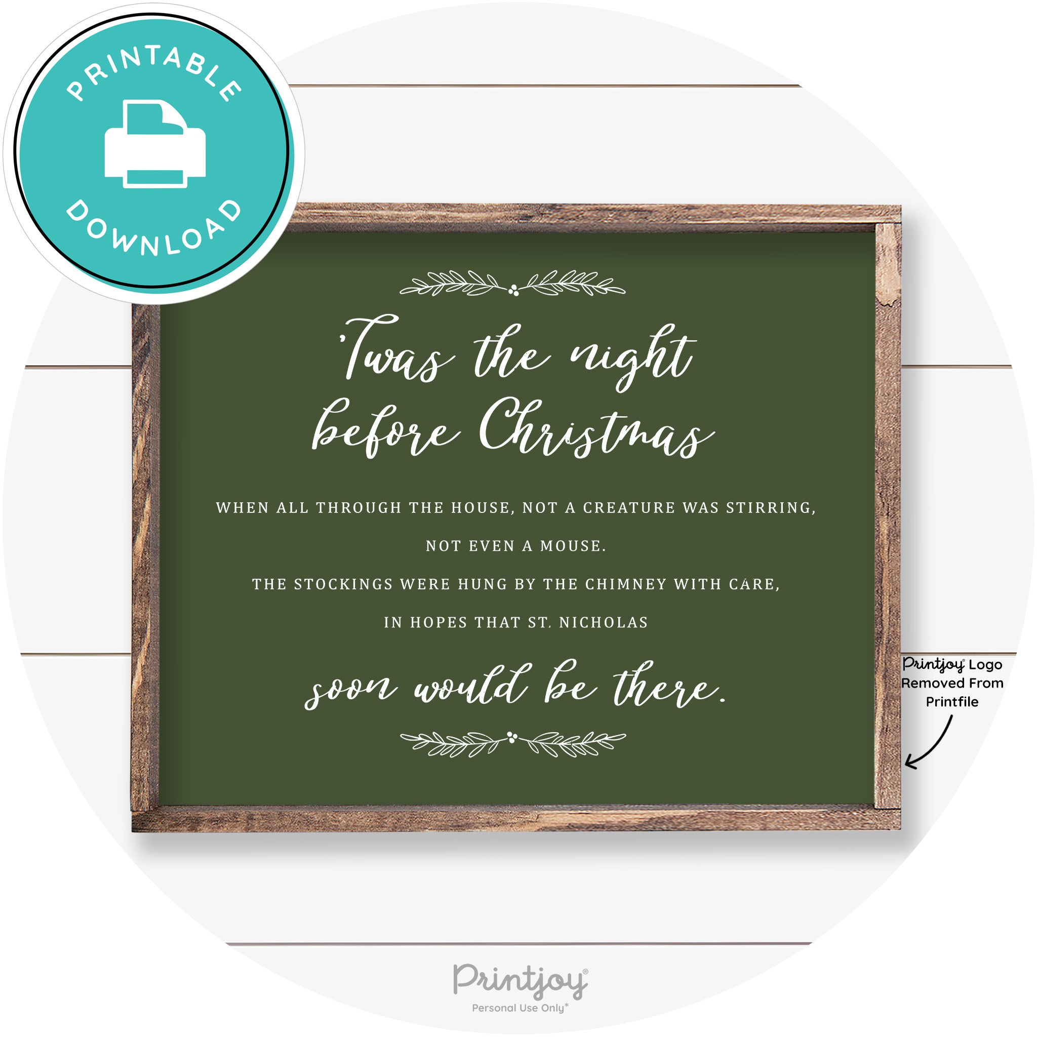 'Twas The Night Before Christmas Farmhouse Wall Art Free Printable