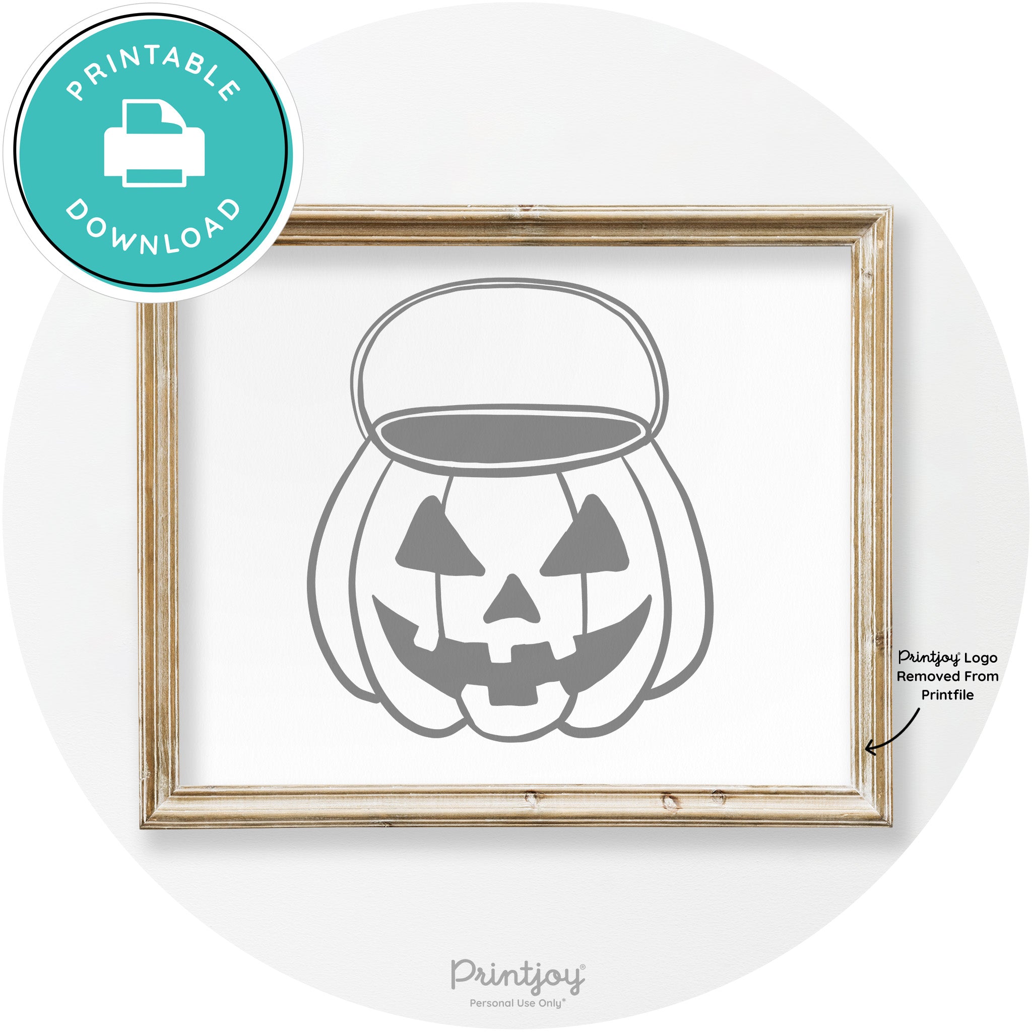 Jack O Lantern Treat Bucket Vintage Halloween Wall Art Free Printable