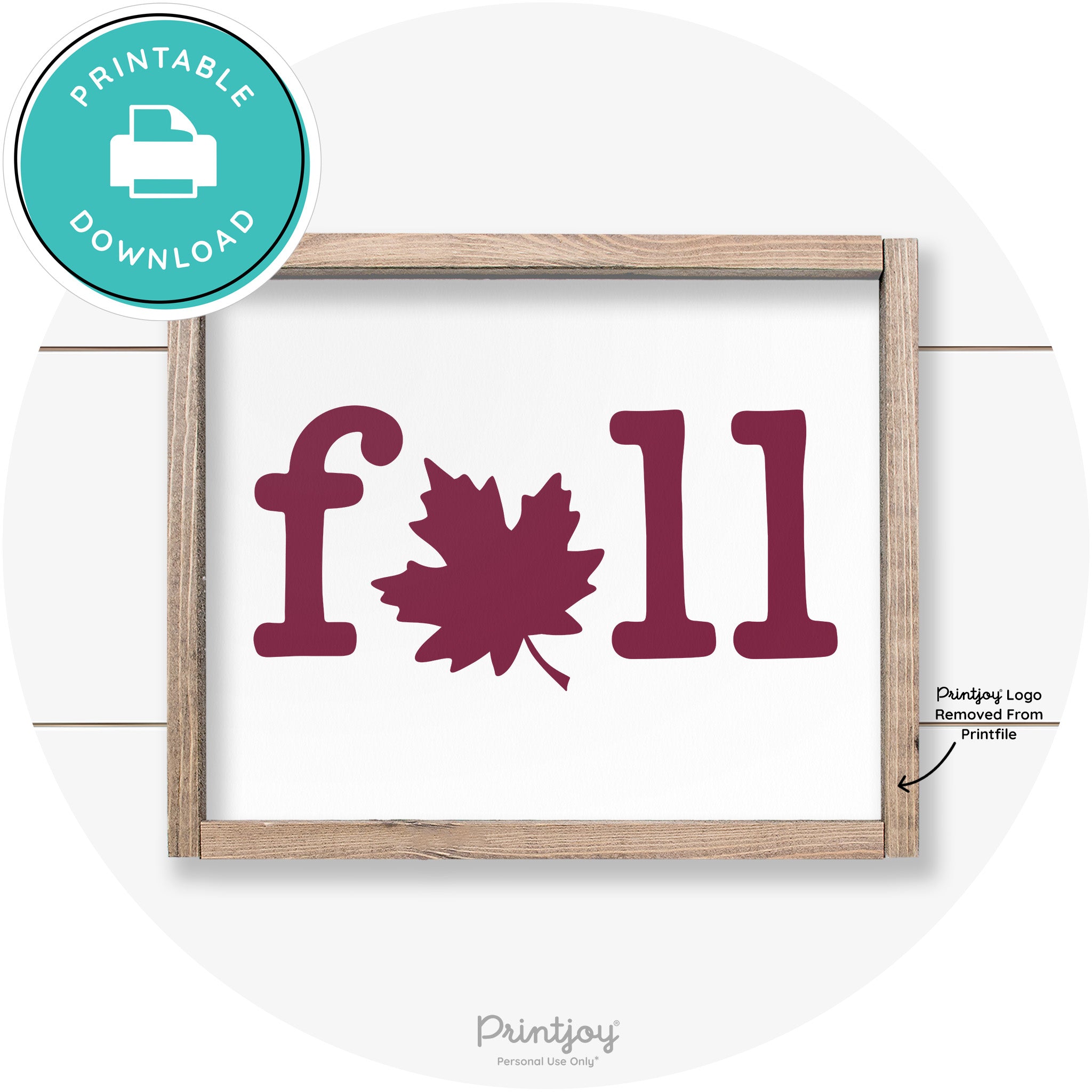 Fall Maple Leaf Cute Modern Farmhouse Wall Art Free Printable