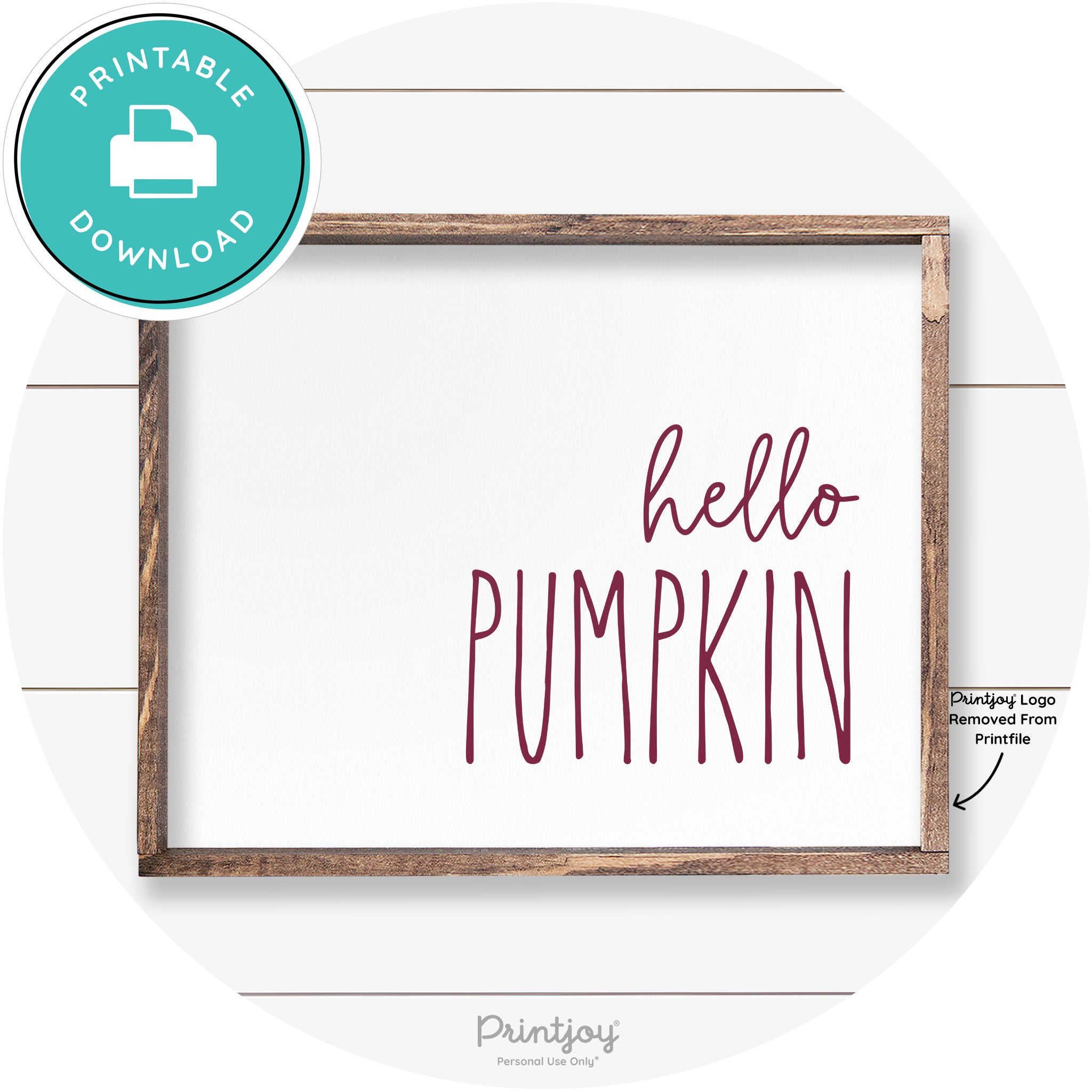 Hello Pumpkin Cute Fun Simple Farmhouse Wall Art Free Printable