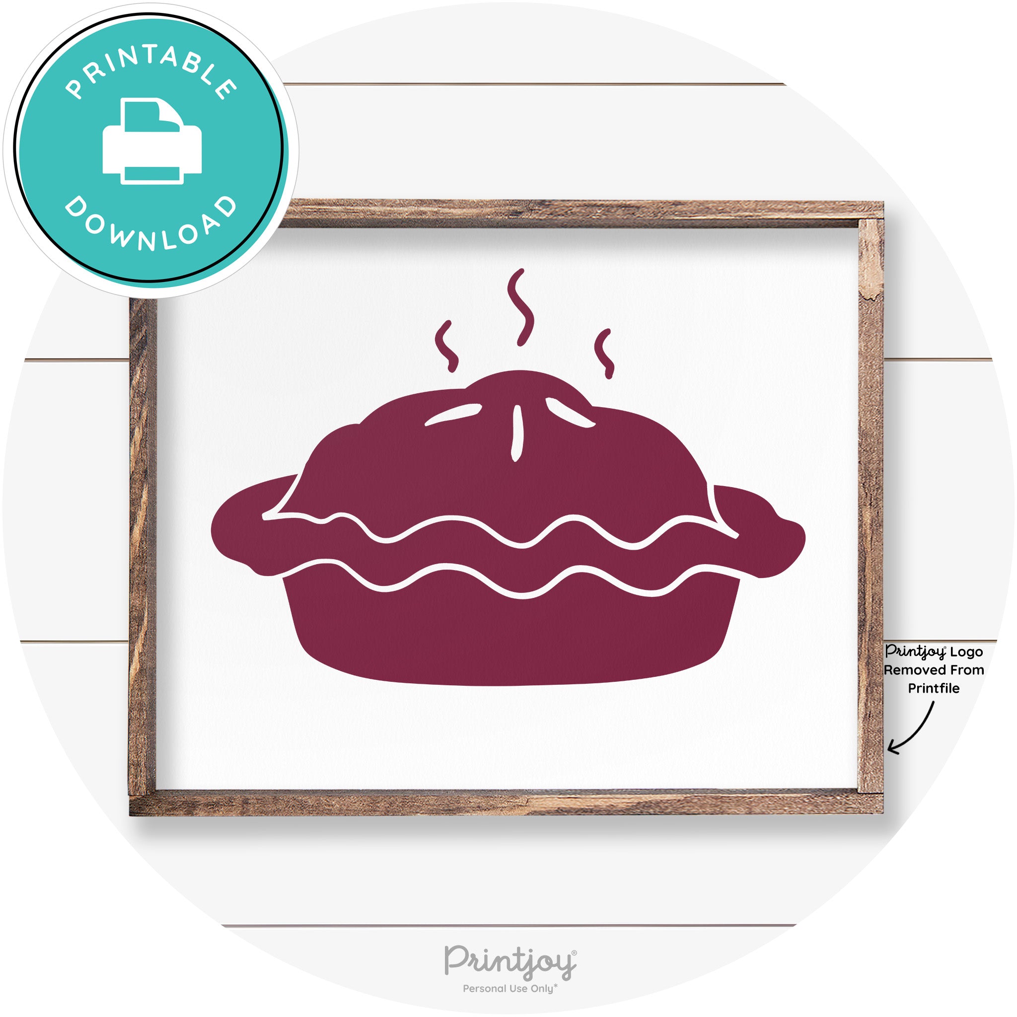 Pie Thanksgiving Desert Cute Farmhouse Wall Art Decor Free Printable