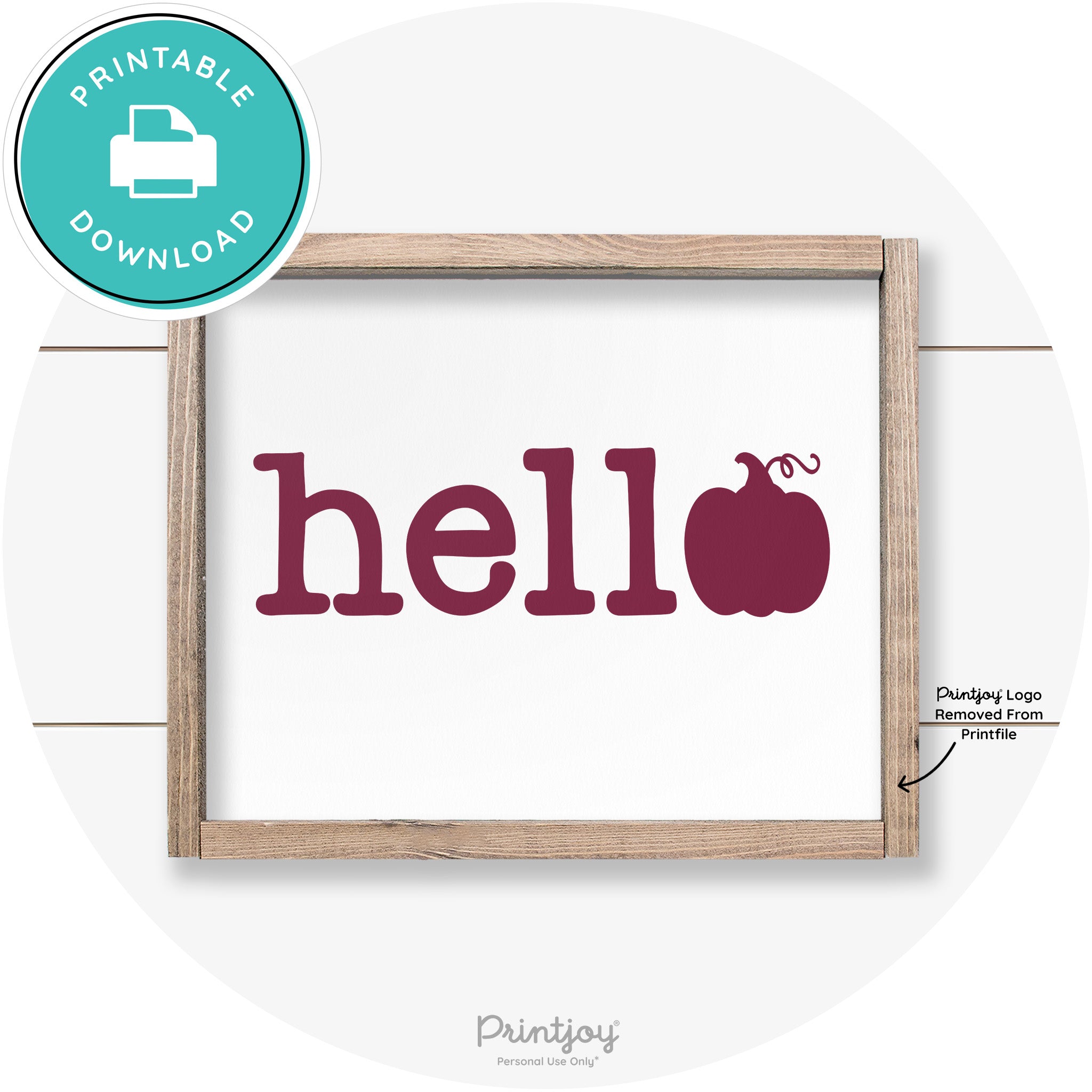 Hello Pumpkin Fall Autumn Cute Farmhouse Wall Art Free Printable