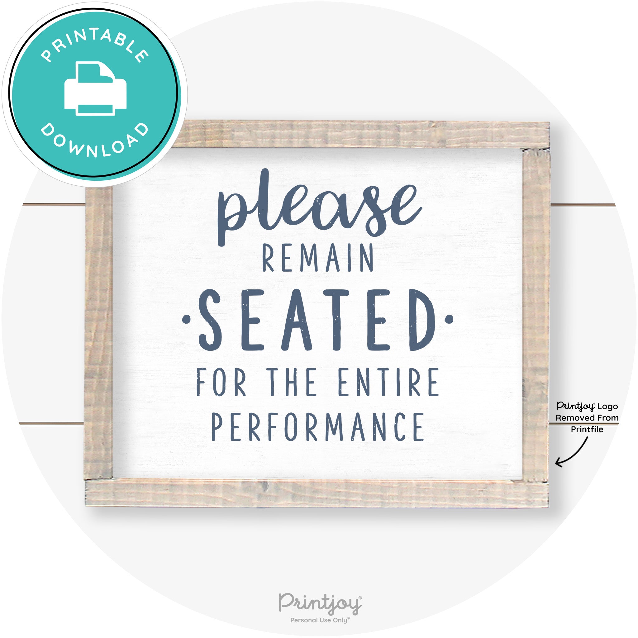 Please Remain Seated Funny Bathroom Farmhouse Art Free Printable