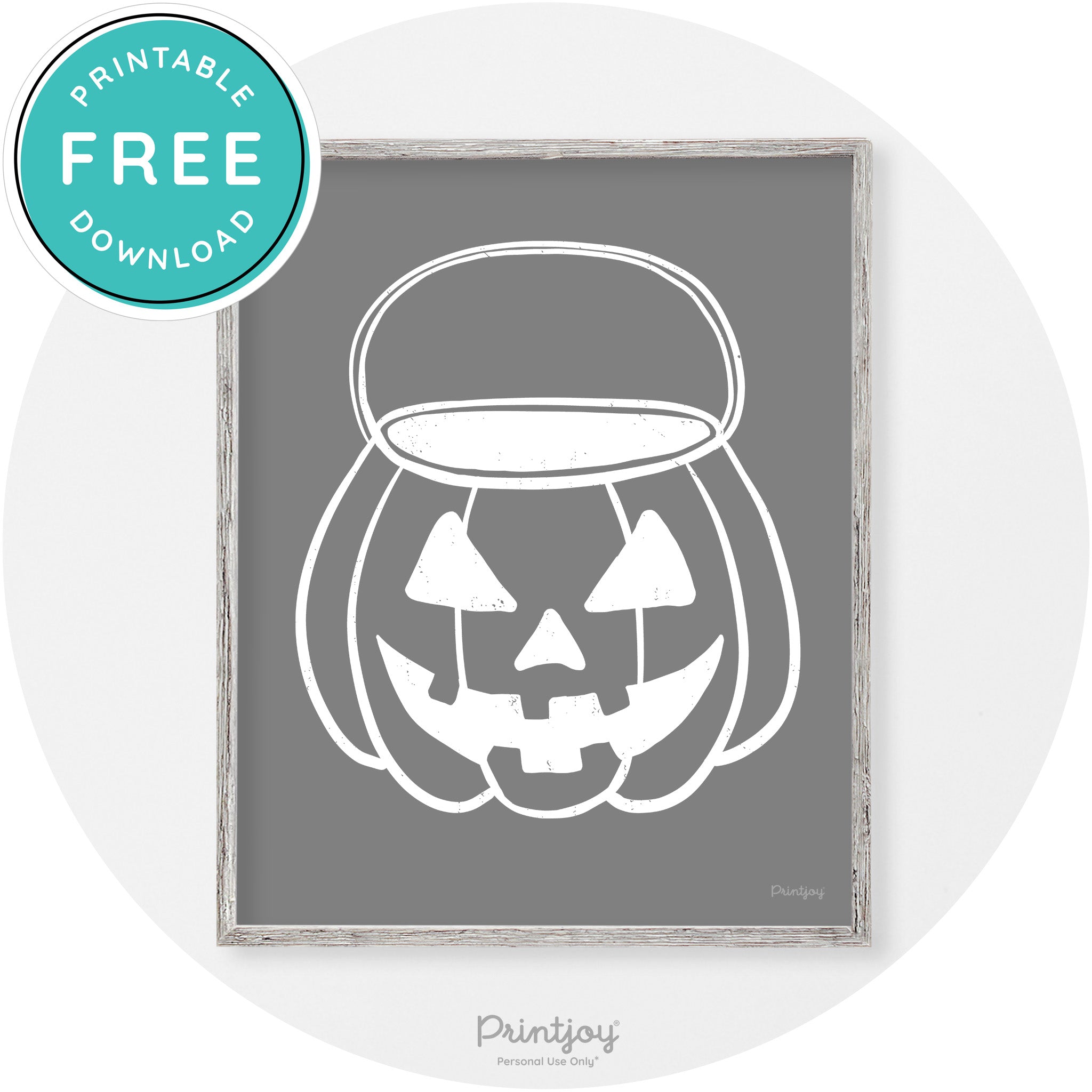 Jack O Lantern Treat Bucket Vintage Halloween Wall Art Free Printable - Printjoy