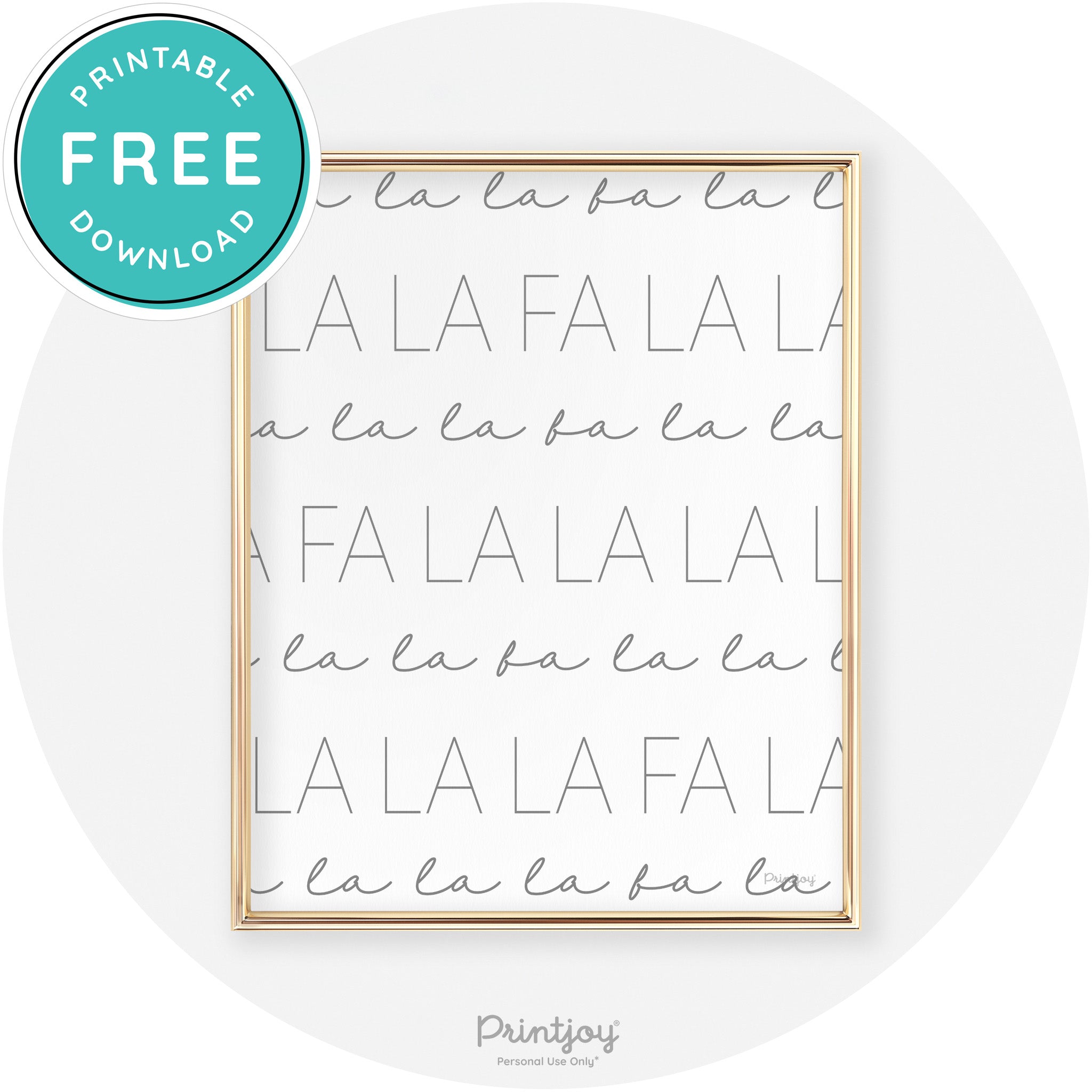 Fa La La Pattern Cute Modern Chic Wall Art Decor Free Printable