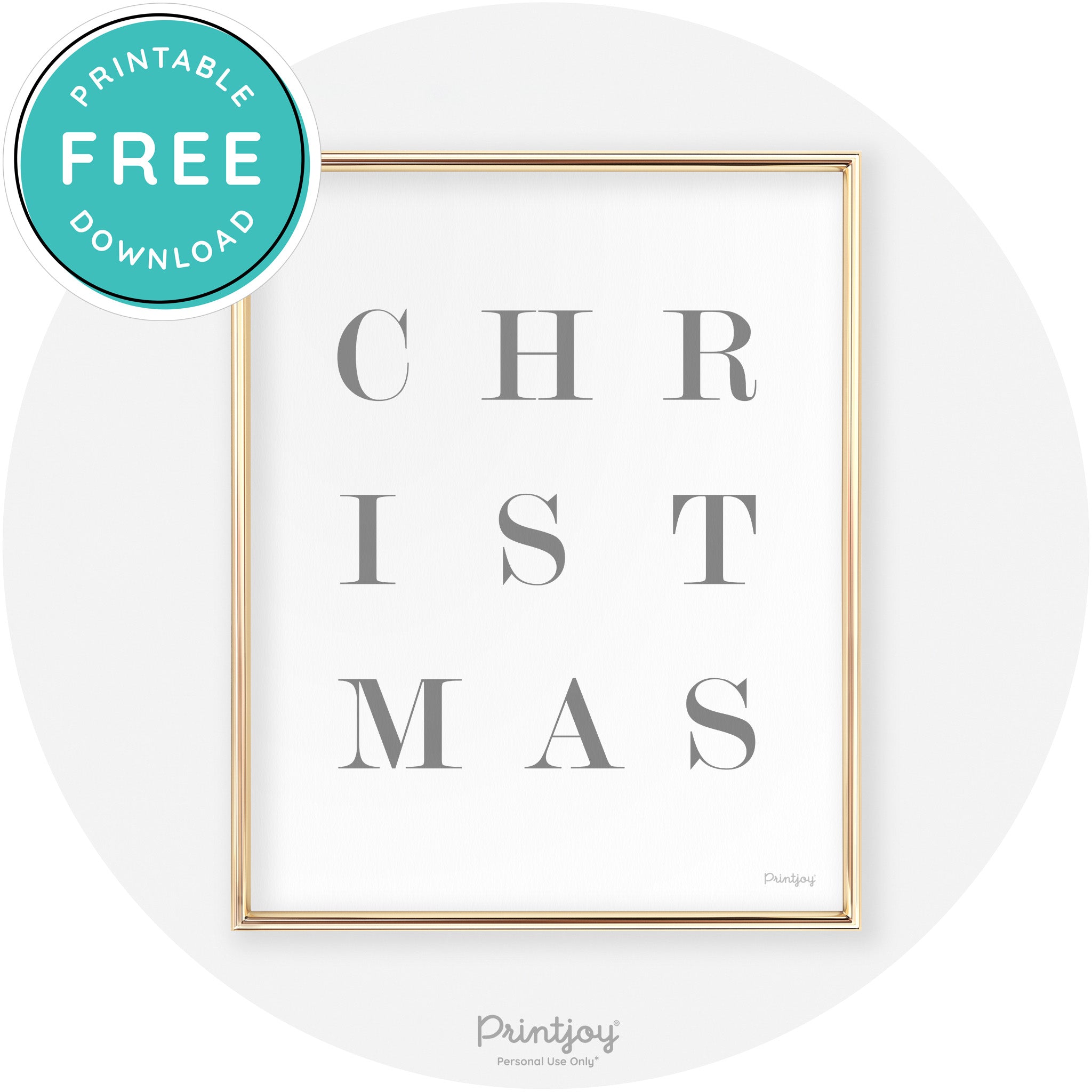 Christmas Typography Cute Modern Chic Decor Wall Art Free Printable