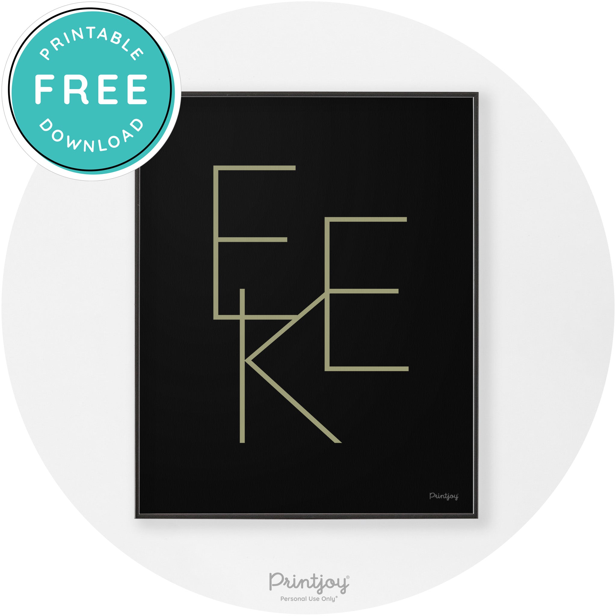 Eek Halloween Modern Chic Lettering Wall Art Decor Free Printable