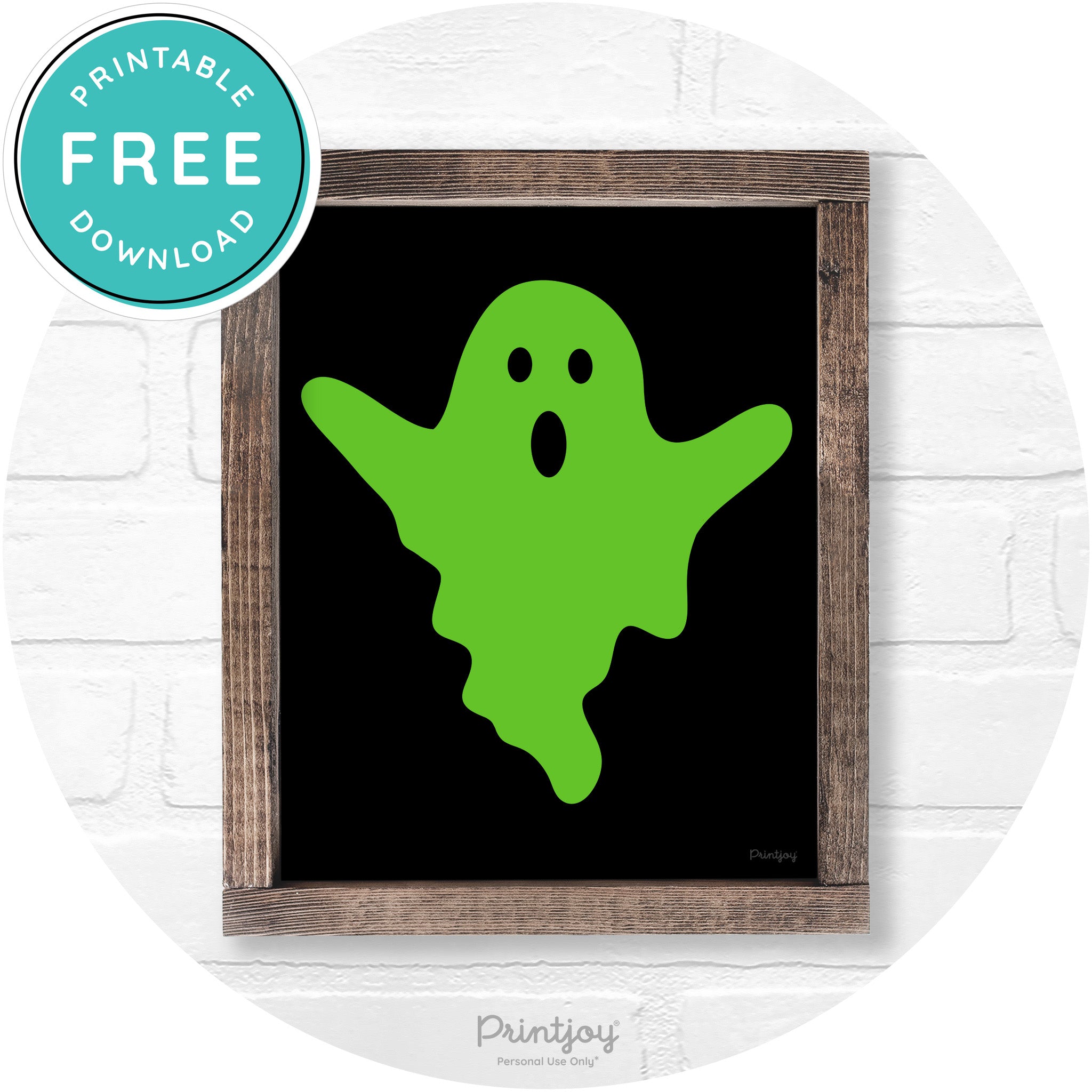 Halloween Cute Ghost Rustic Farmhouse Wall Art Free Printable