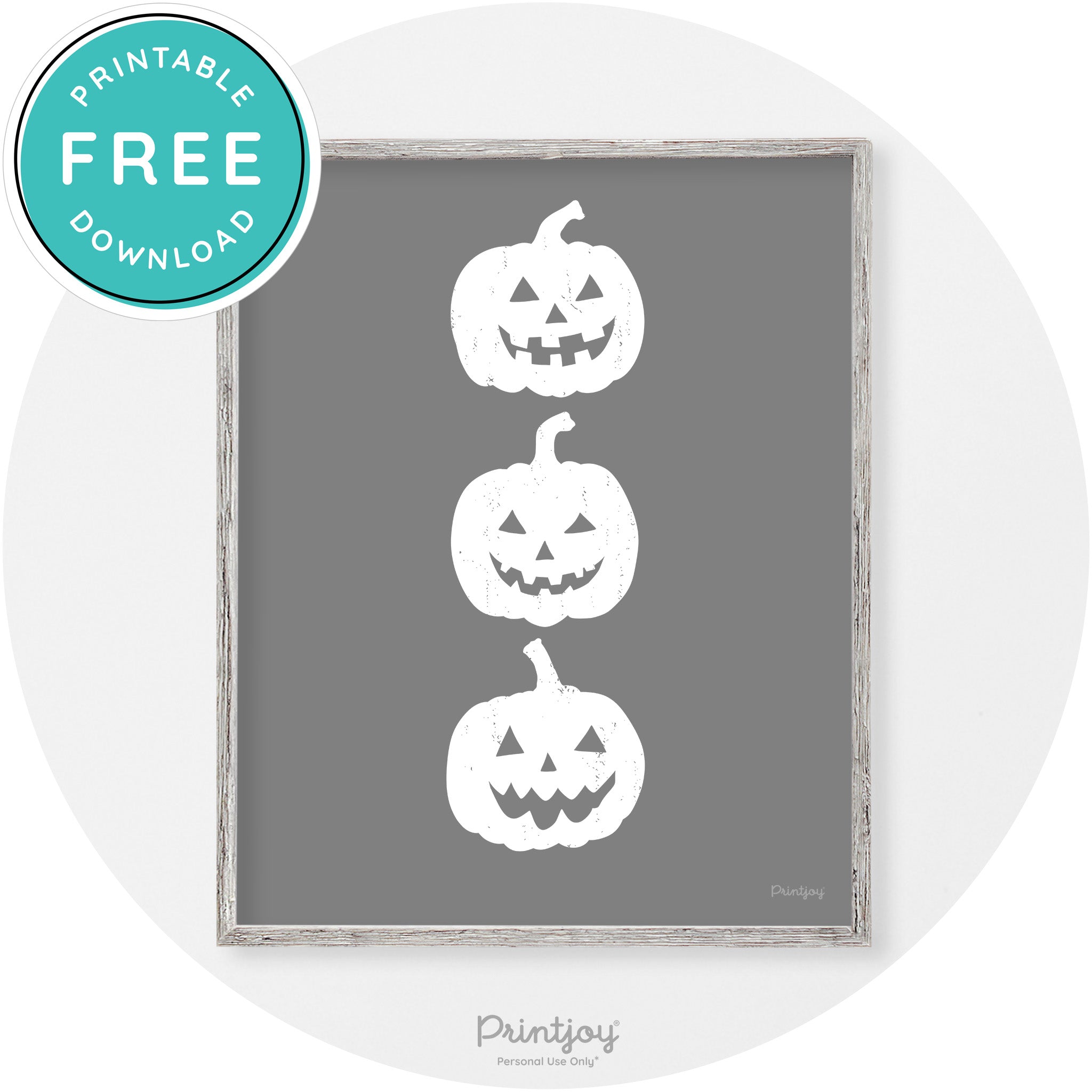 Halloween Jack O Lantern Pumpkins Vintage Wall Art Free Printable - Printjoy