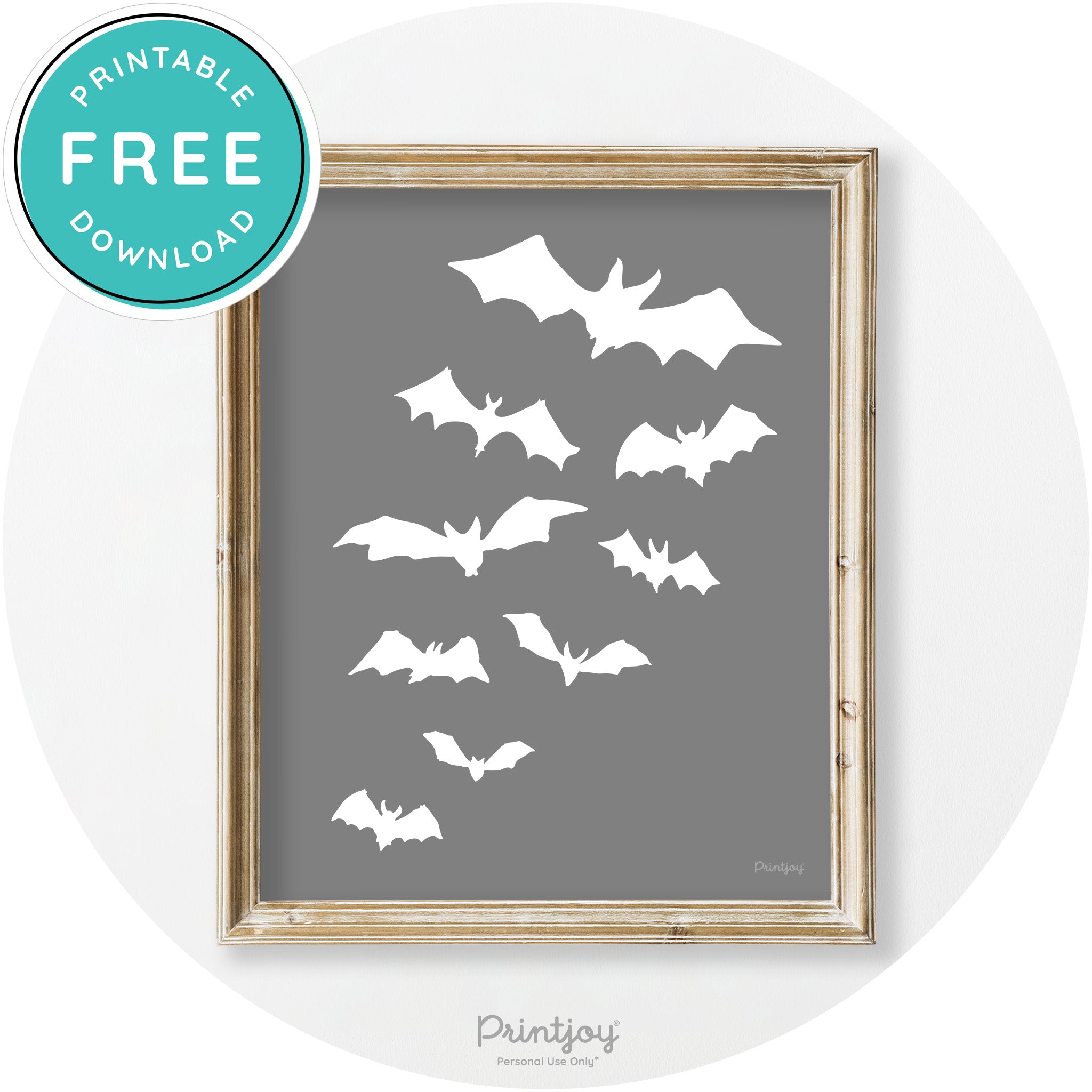 Halloween Bats Silhouette Modern Vintage Wall Art Free Printable