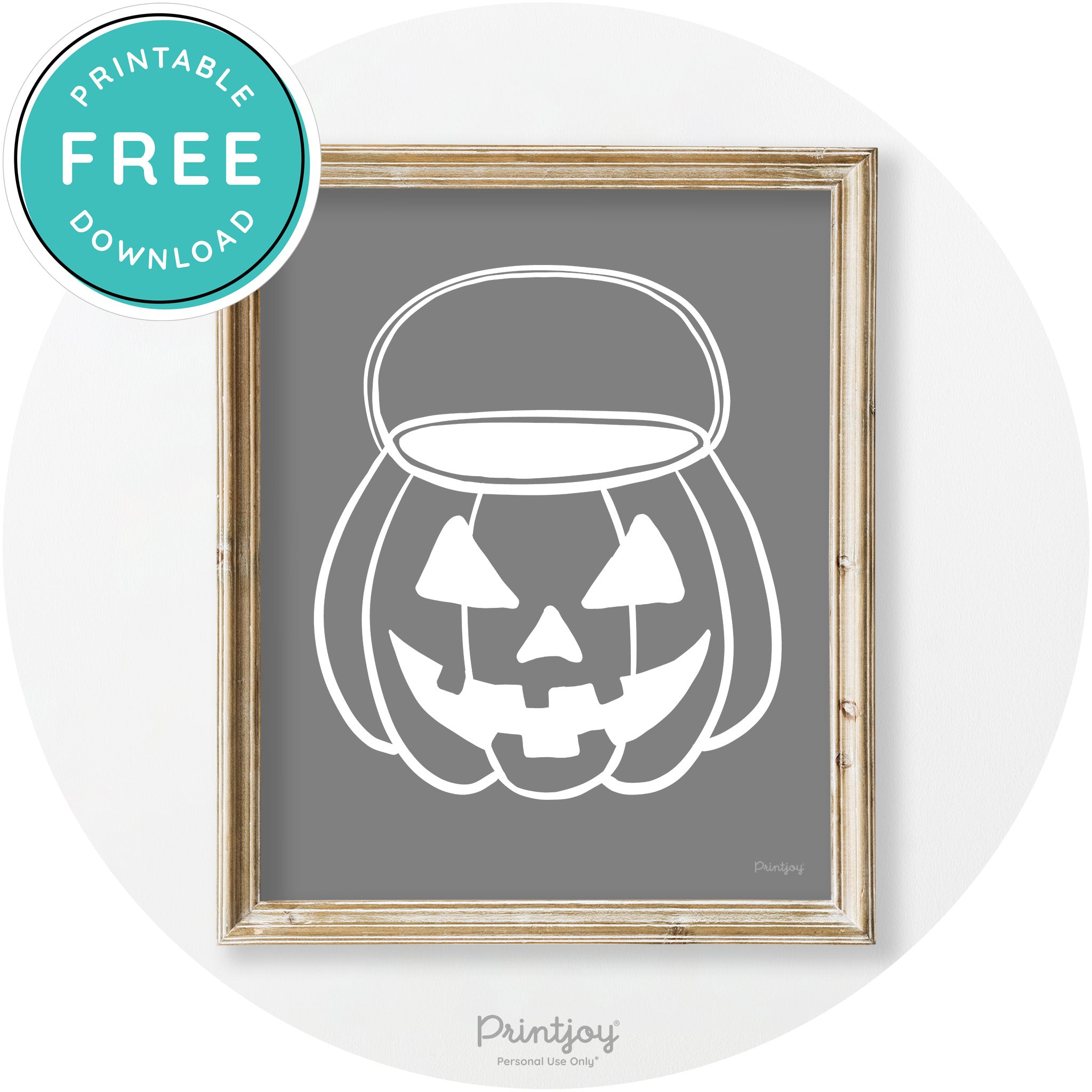 Jack O Lantern Treat Bucket Vintage Halloween Wall Art Free Printable