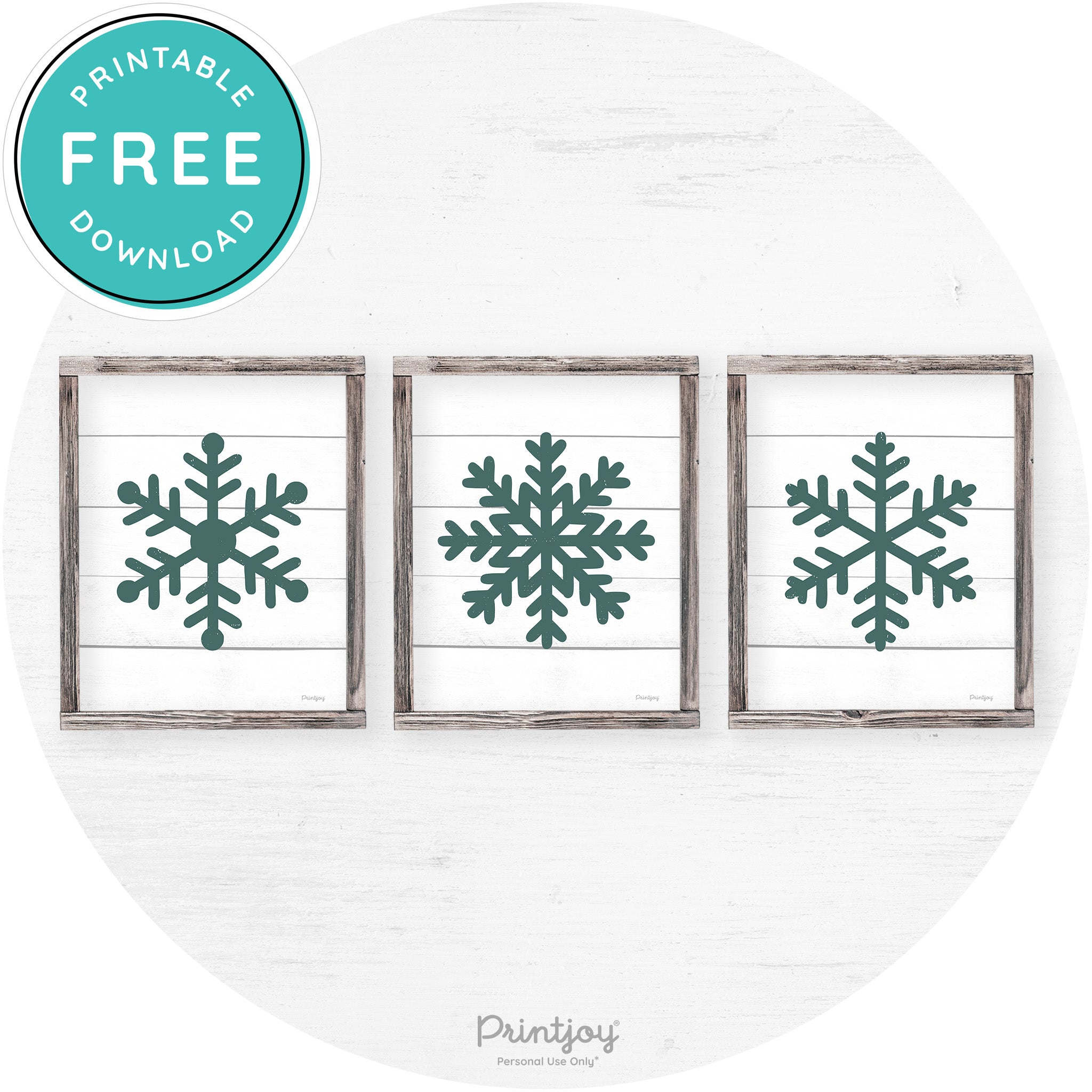 Snowflake Silhouettes Set Of 3 Winter Farmhouse Wall Art Free Printable